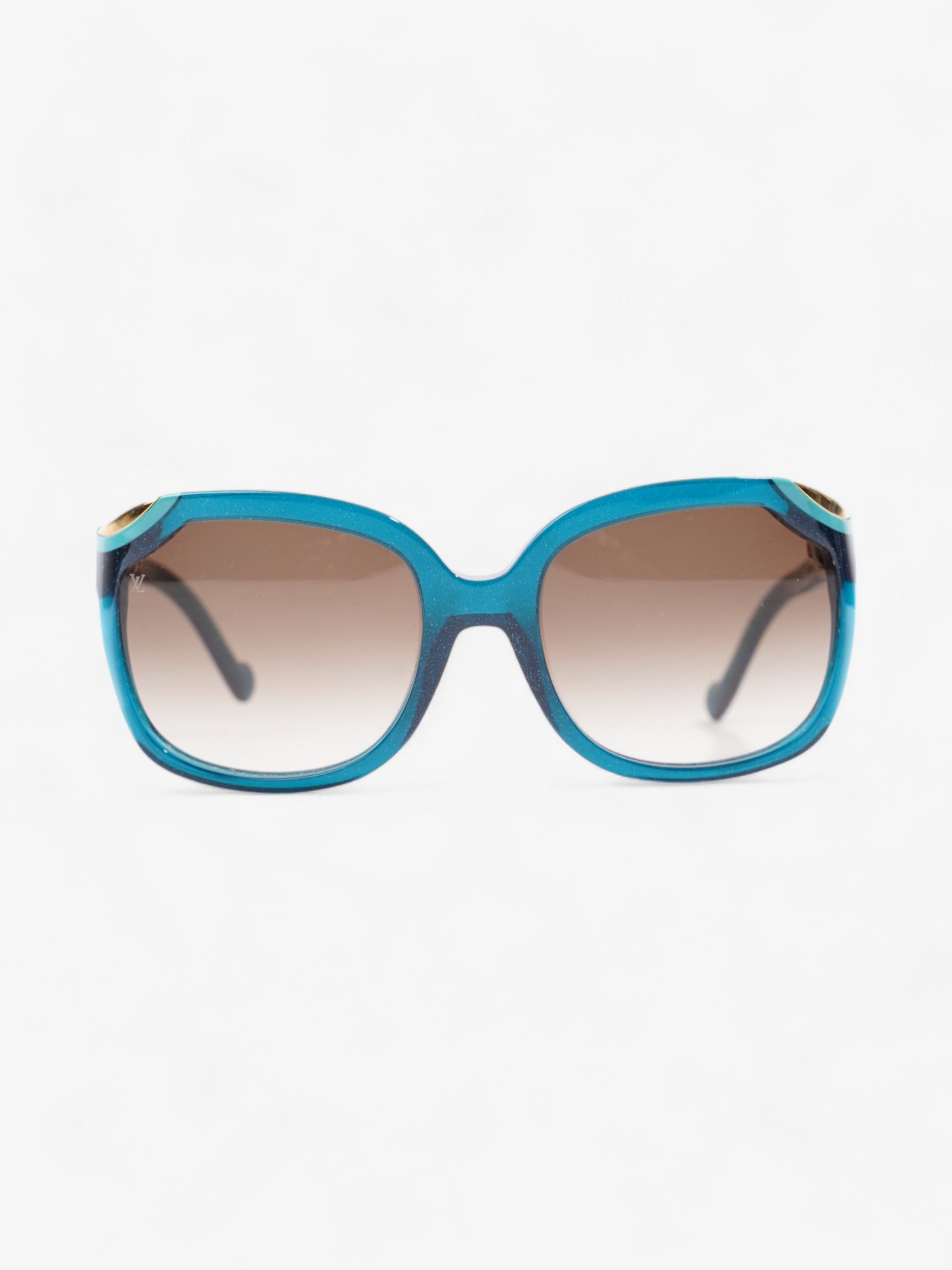 Louis Vuitton Ivy Cat Sunglasses Petrole Acetate Blue Gold