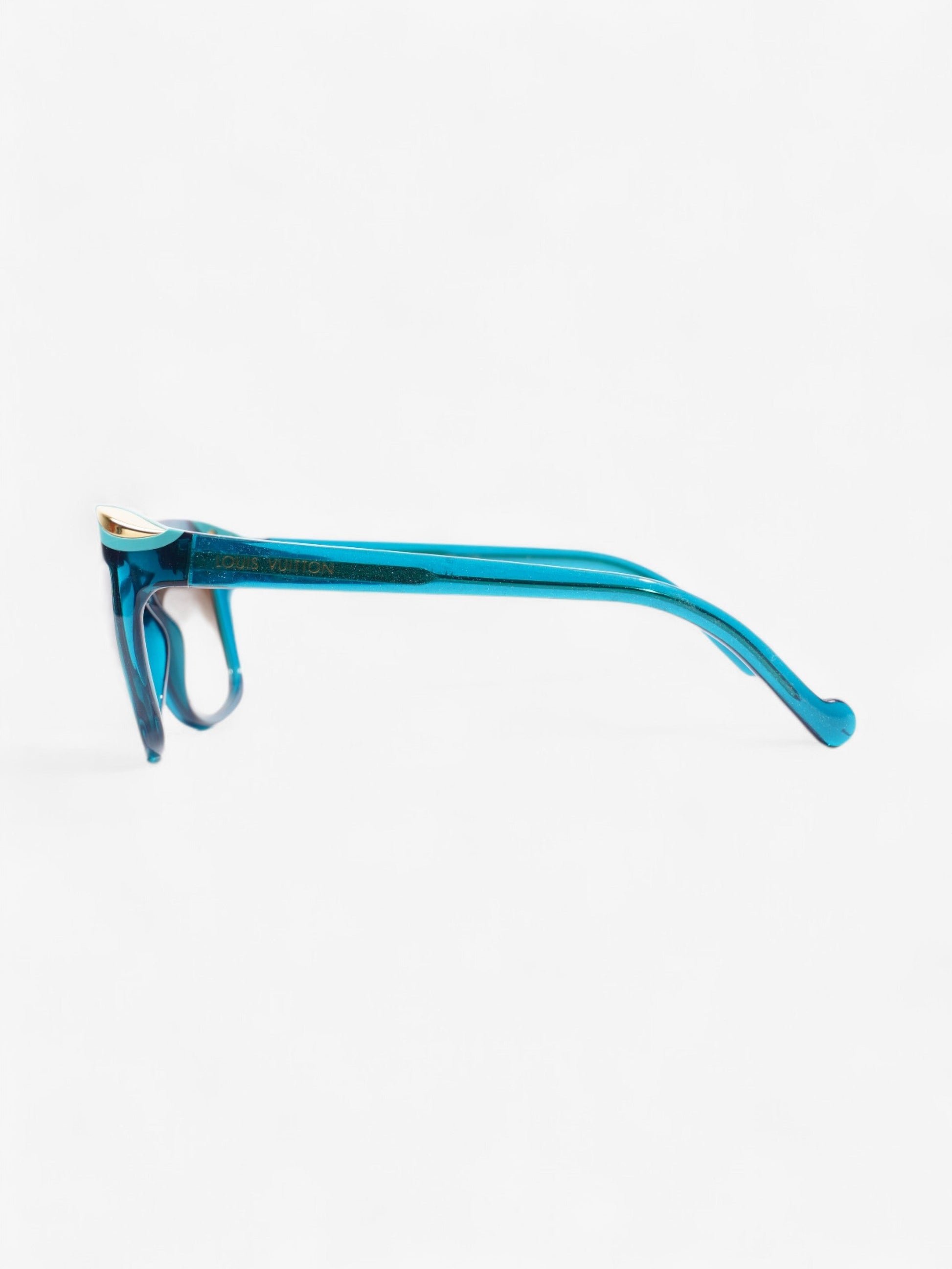 Louis Vuitton Ivy Cat Sunglasses Petrole Acetate Blue Gold
