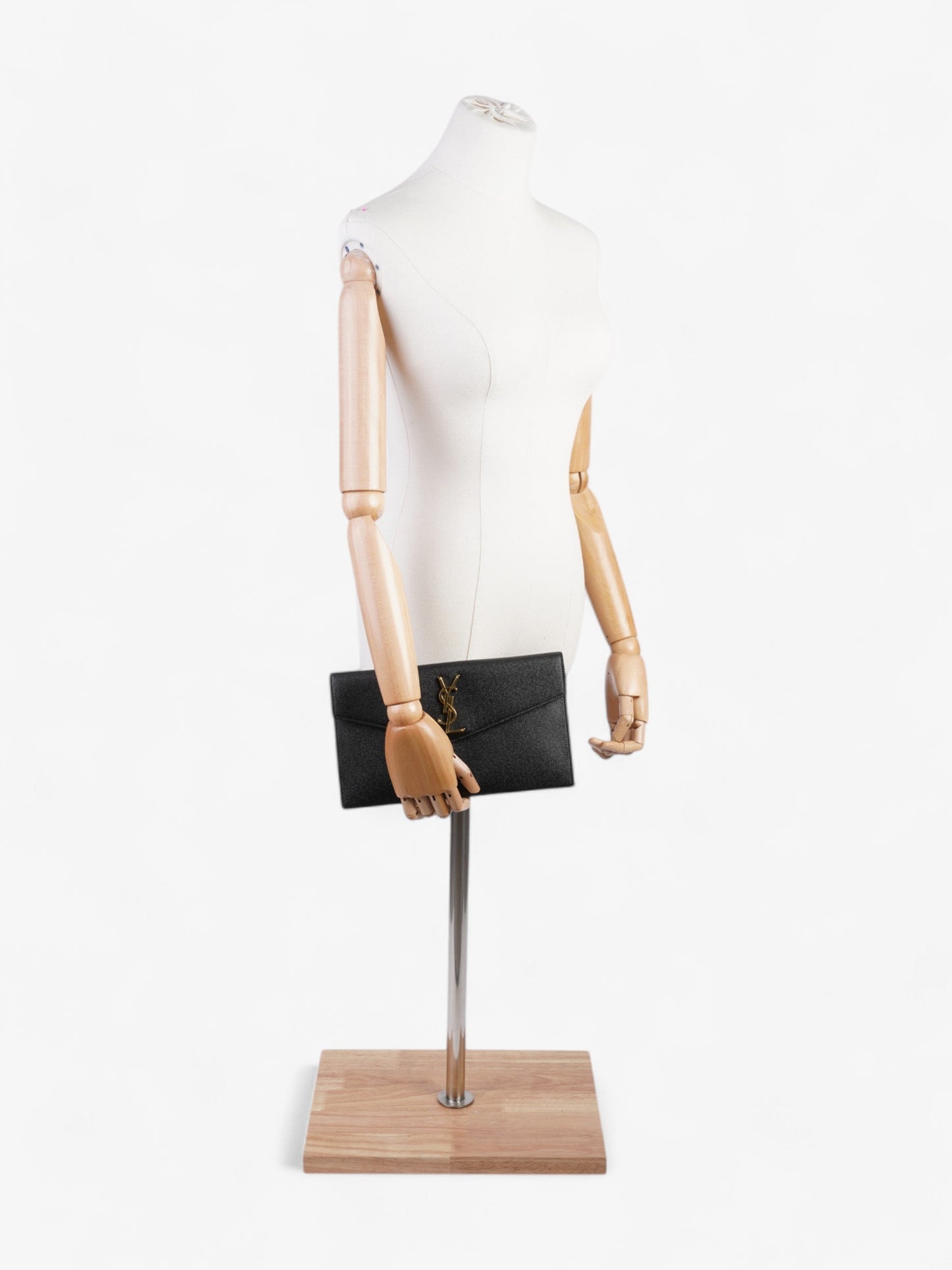 YSL Saint Laurent Uptown Clutch Grained Leather Black Clutch Bag Grained Leather 1