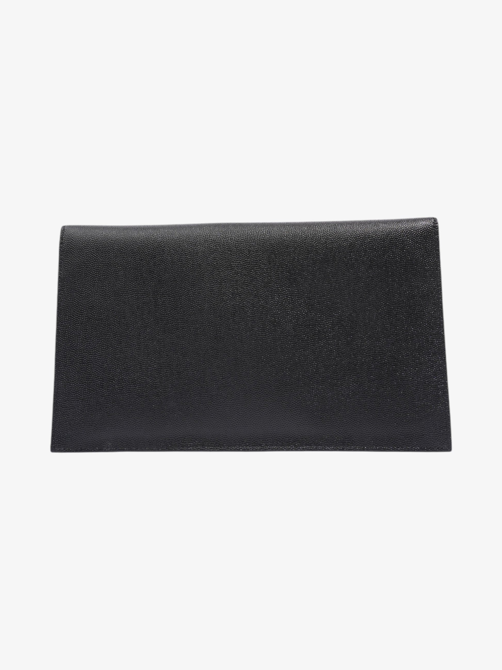 YSL Saint Laurent Uptown Clutch Grained Leather Black Clutch Bag Grained Leather 1