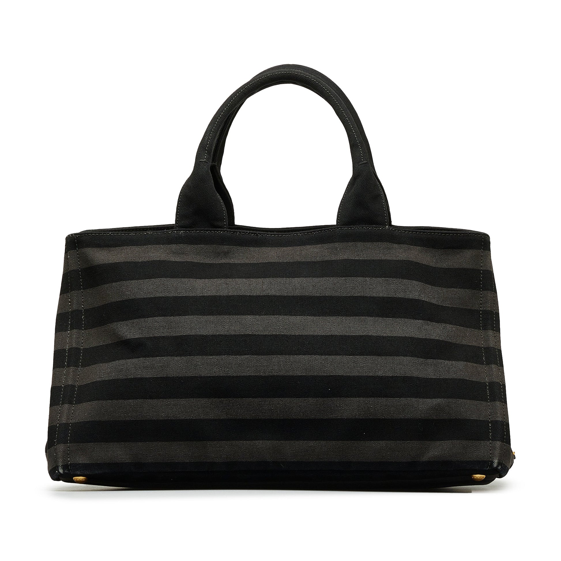 Prada Canapa Righe Tote Black Tote Bag