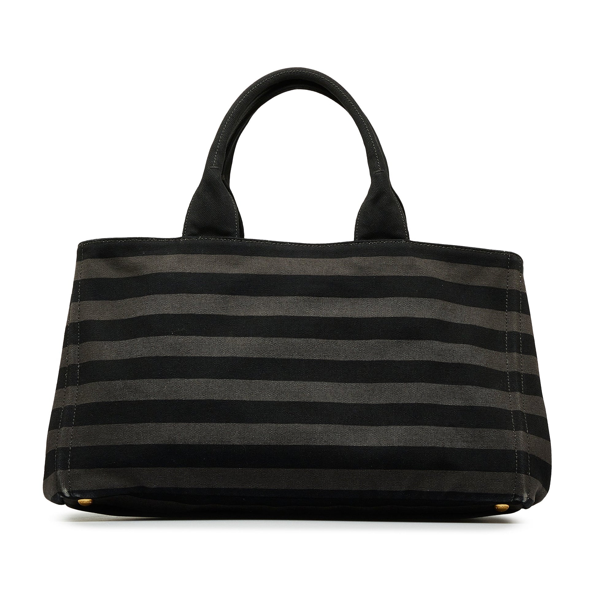Prada Canapa Righe Tote Black Tote Bag