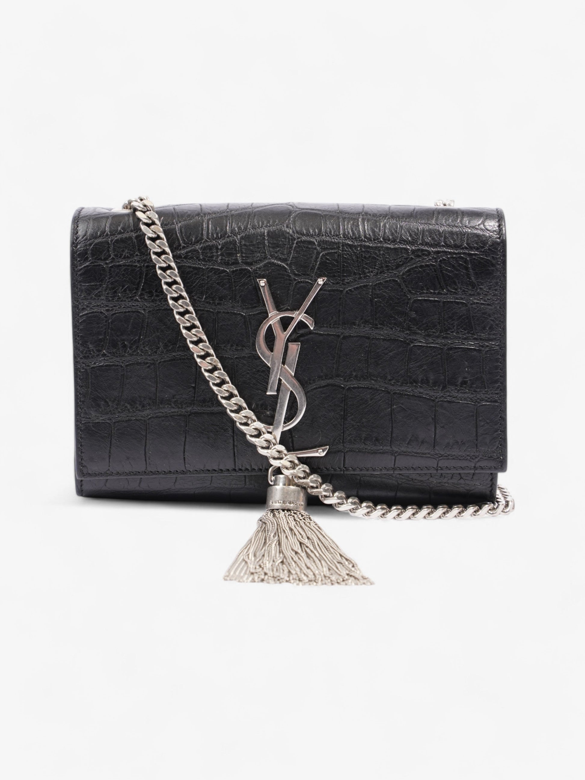 YSL Saint Laurent Kate Tassel Bag Calfskin Leather Black Small Crossbody Bag