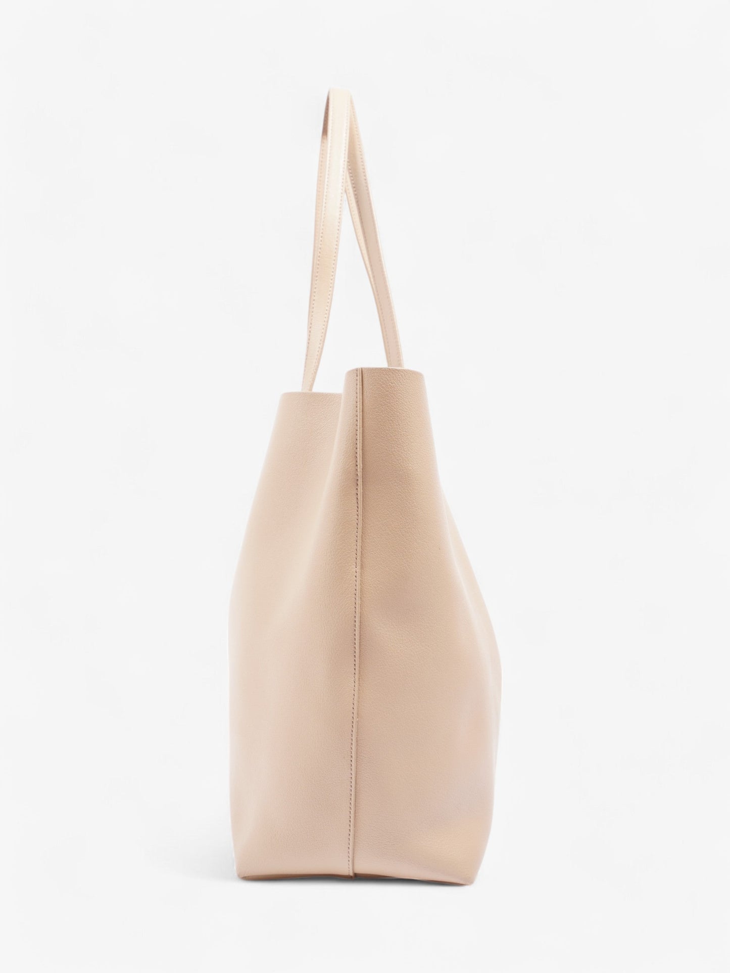 YSL Saint Laurent Shopping Tote Dark East West Leather Beige Tote Bag