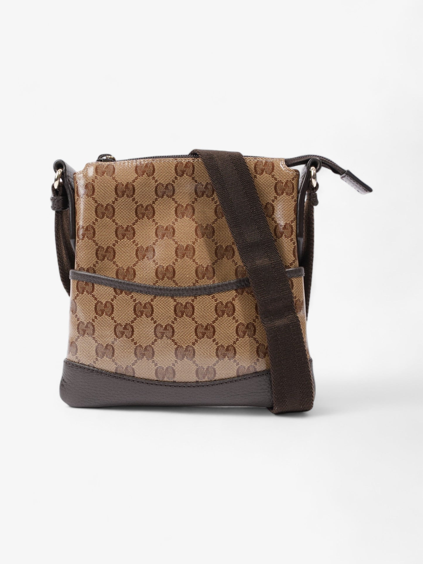Gucci Messenger And Ebony Supreme Pvc Beige Small Travel Bag