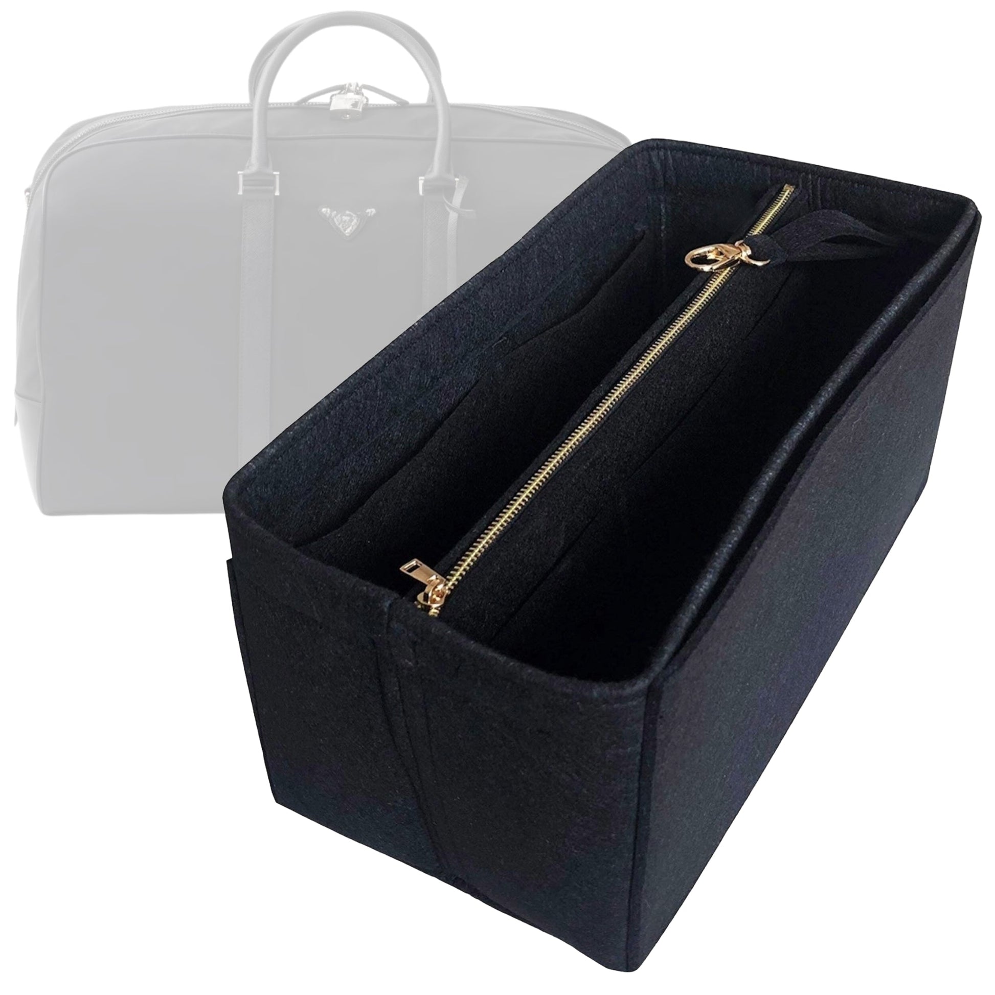 Prada Handbag Organizer for Re- and Duffel, Bag Insert Leather Nylon Saffiano Travel Bag Insert Felt Wit