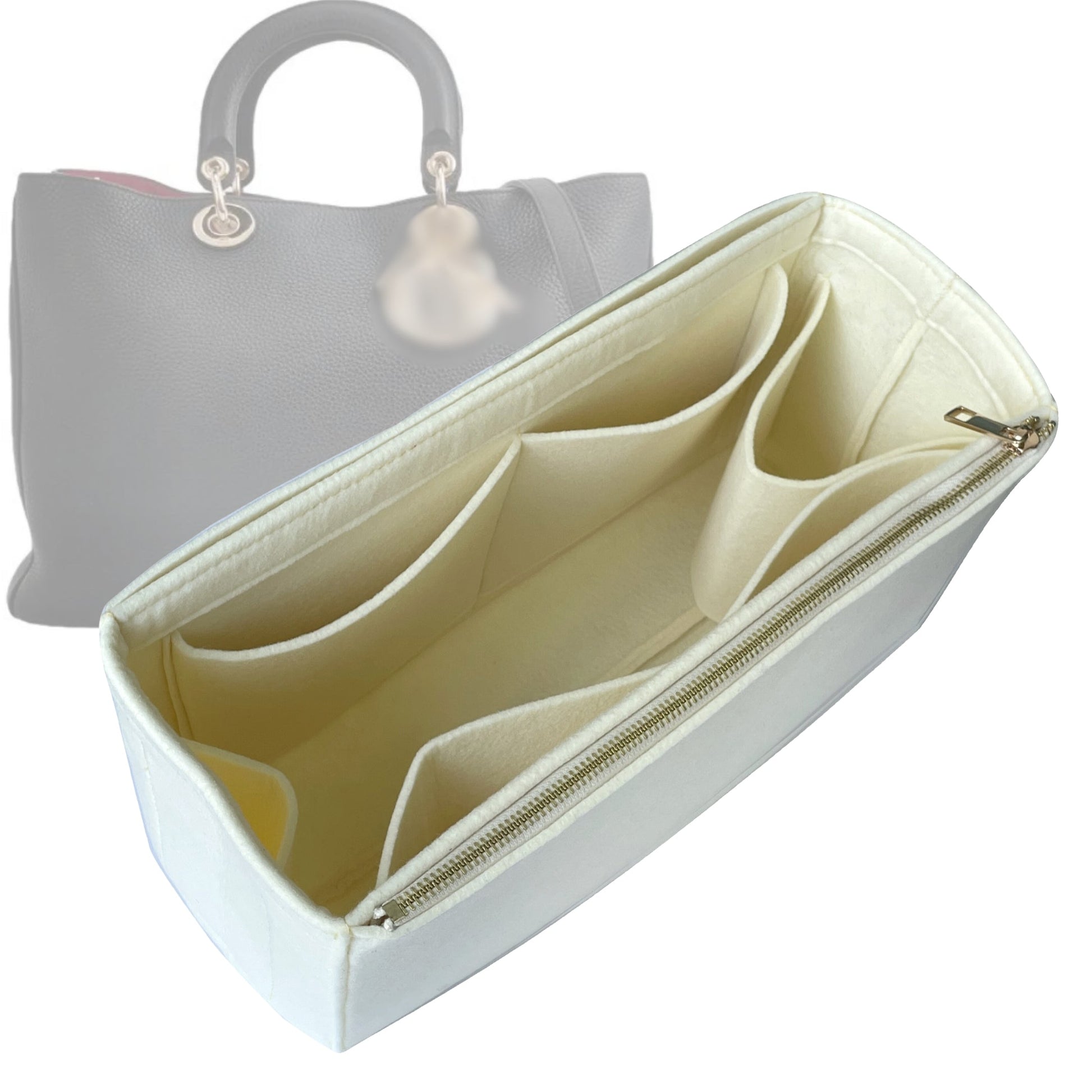 Dior Handbag Organizer for issimo Bag, Bag Insert Felt, Small Zip Zip And Open