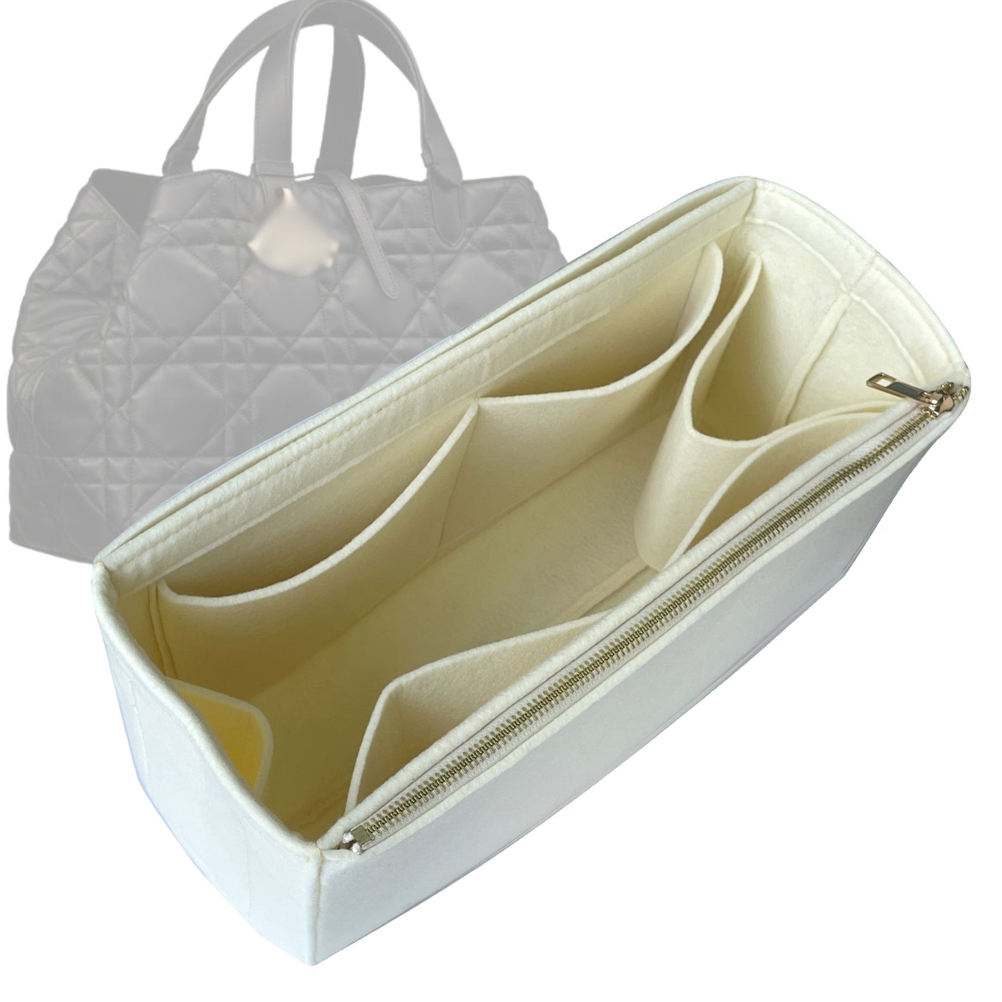 Dior Handbag Organizer for Toujours Bag, Bag Insert Felt, Medium Zip Zip And Op