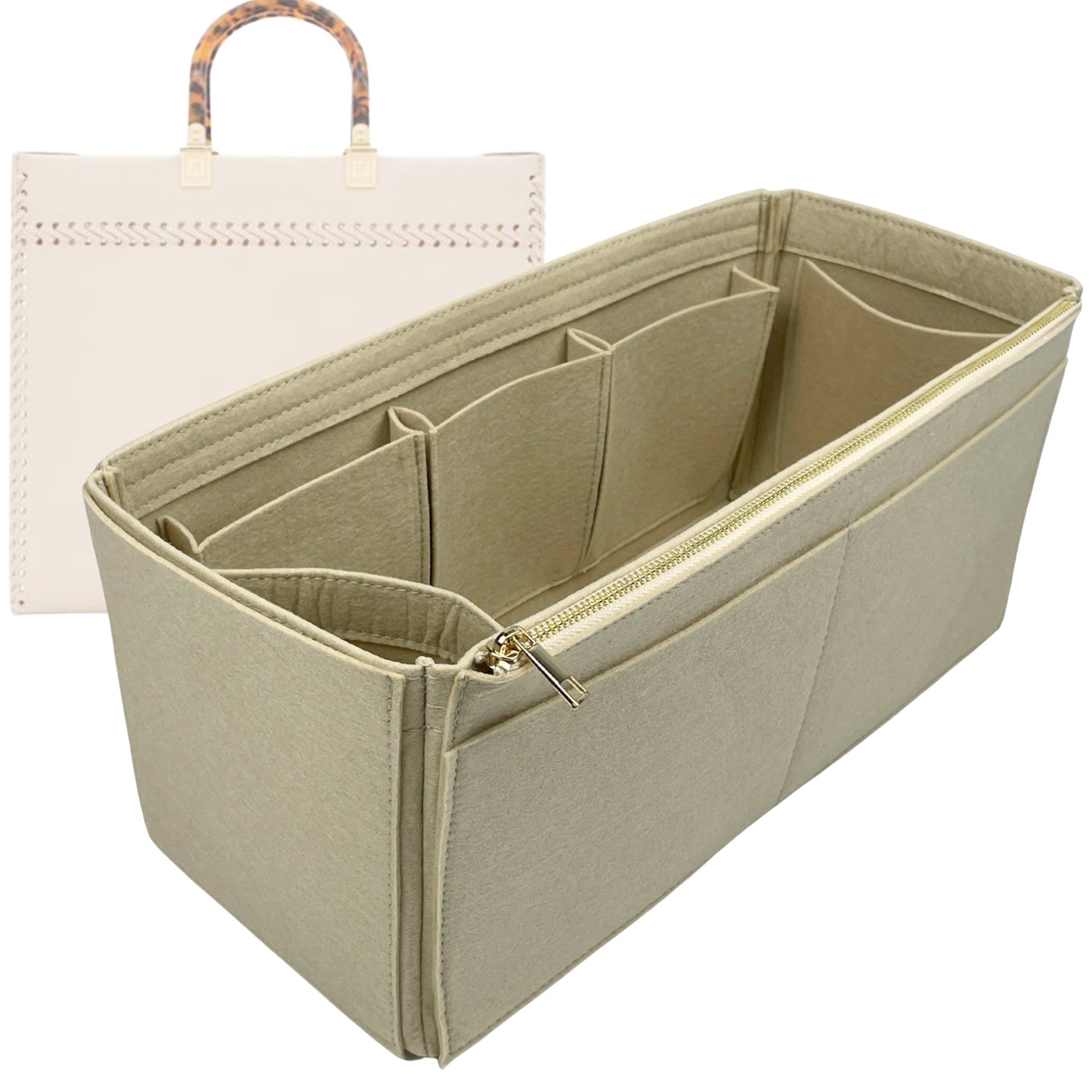 Fendi Bag Organizer for Sunshine , Bag Insert Felt, Mini Mini Bag