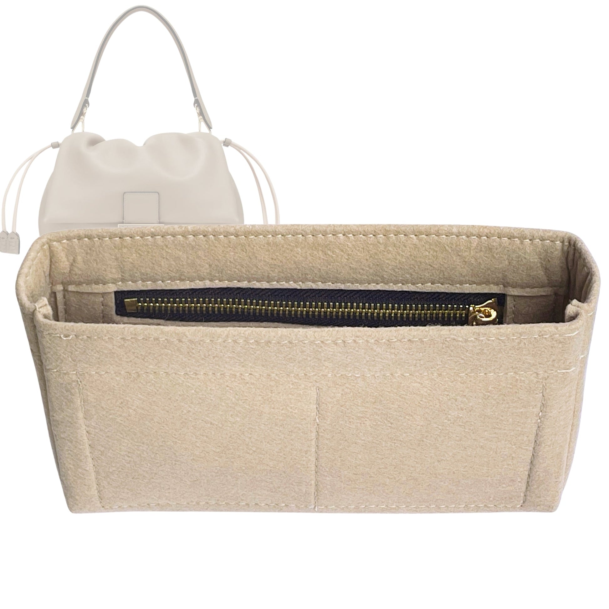 Fendi Handbag Organizer for Mamma Baguette , Bag Insert Medium Zip Shoulder Bag