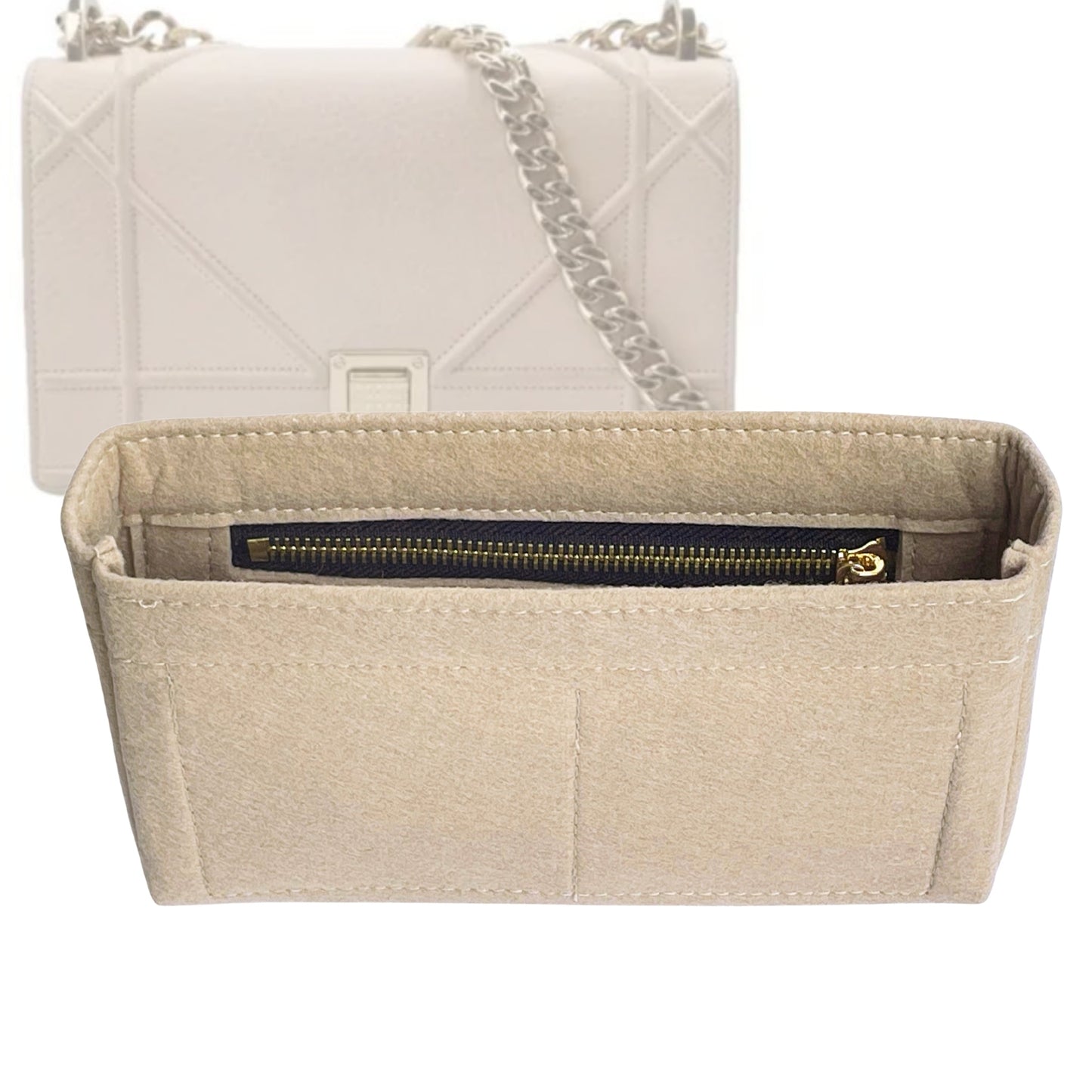 Dior Handbag Organizer for ama , Bag Insert Felt, Baby Zip