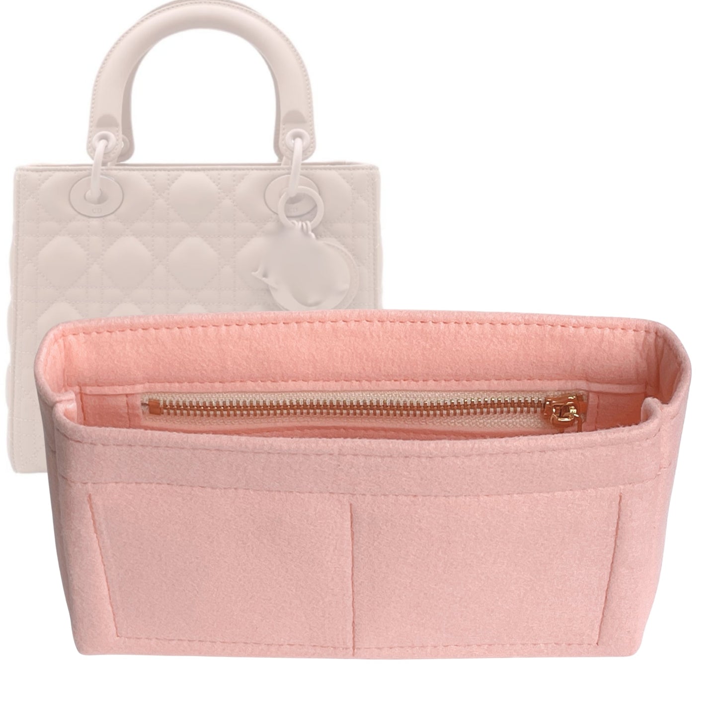 Dior Bag Organizer for Lady , Bag Insert Felt, Mini Zip Mini Bag