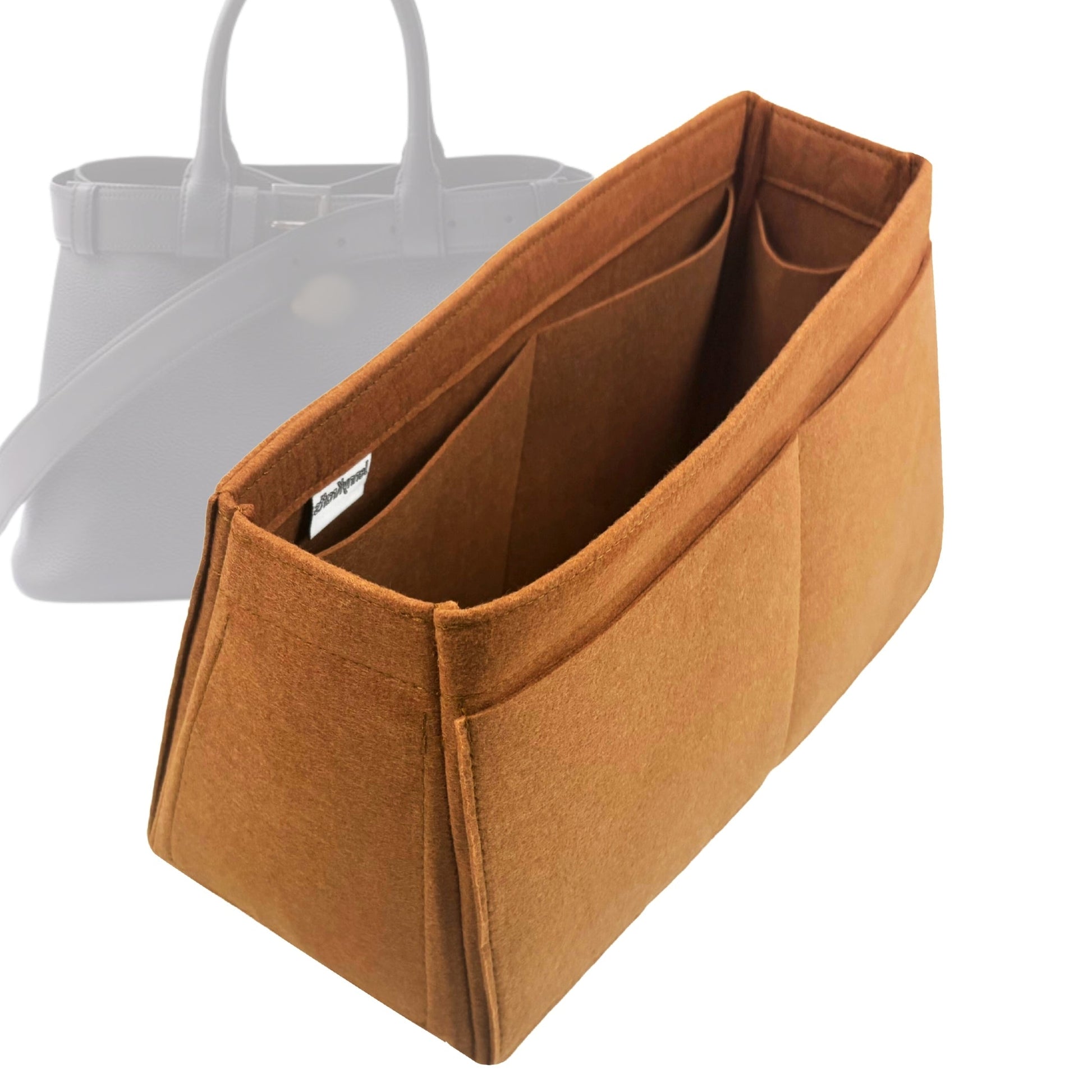 Prada Handbag Organizer for Buckle with belt, Bag Insert Leather Small Insert Felt Trapezoid
