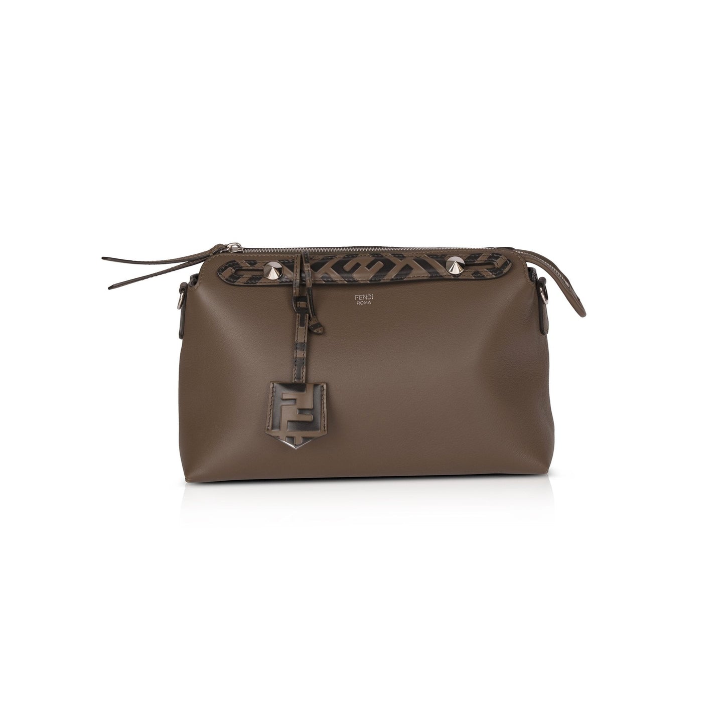 Fendi By The Way Zucca Satchel Leather Medium Travel Bag