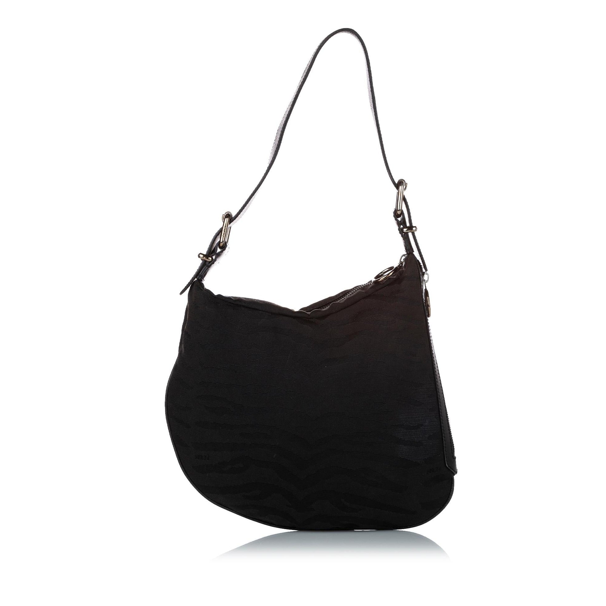 Fendi Animal Print Oyster Shoulder Bag Shg Canvas