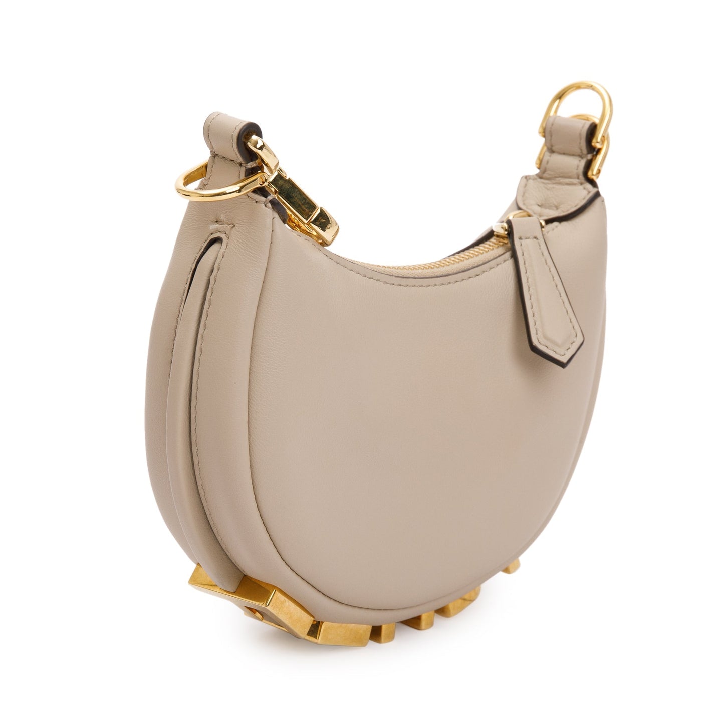 Fendi Calfskin Nano graphy Bag Leather Beige Travel Bag