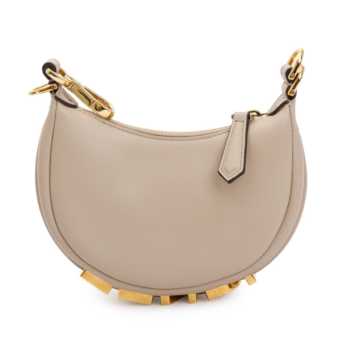 Fendi Calfskin Nano graphy Bag Leather Beige Travel Bag