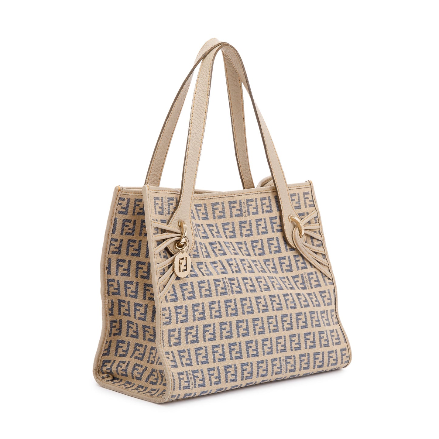 Fendi Zucchino Vitello Shopping Tote Beige Tote Bag