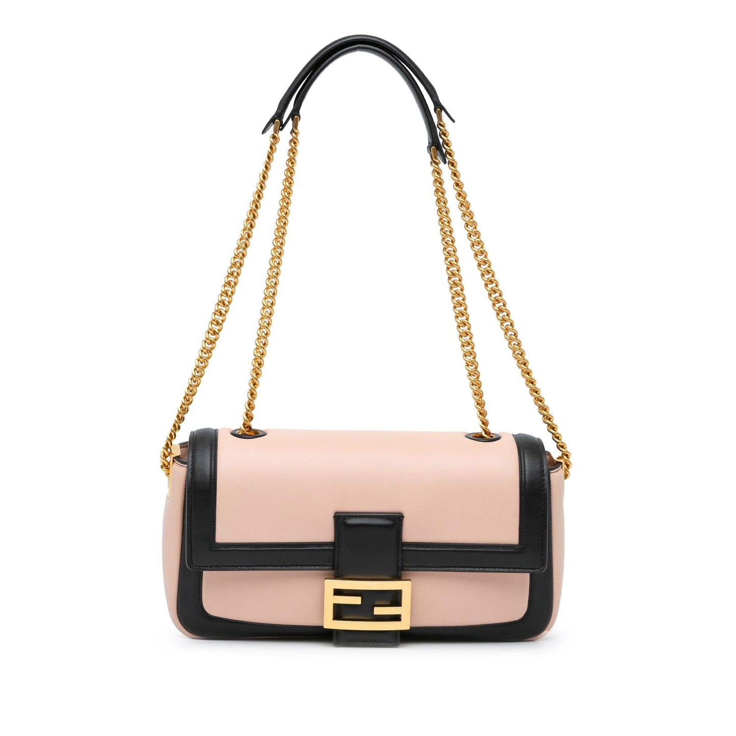 Fendi Bicolor Midi Baguette Shoulder Bag Leather Chain Midi Baguette 3