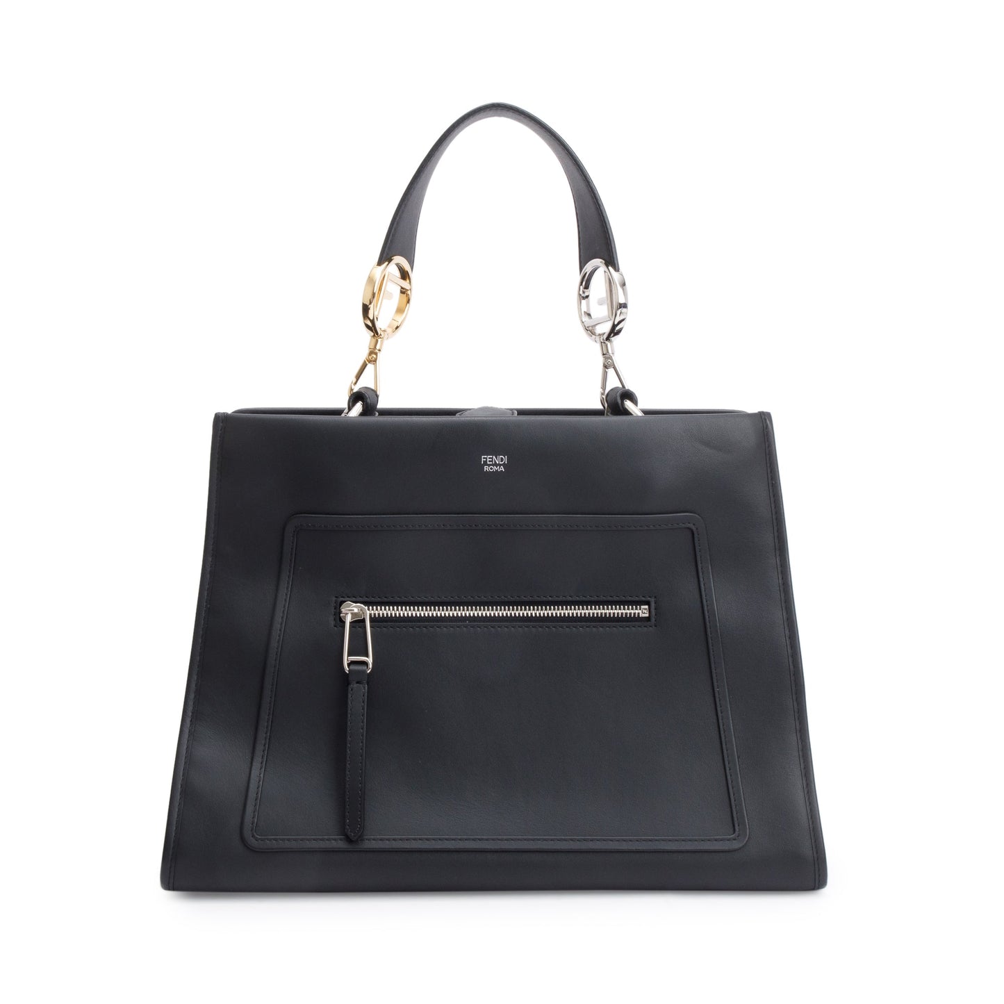 Fendi Calfskin Is Runaway Bag Leather Black Travel Bag