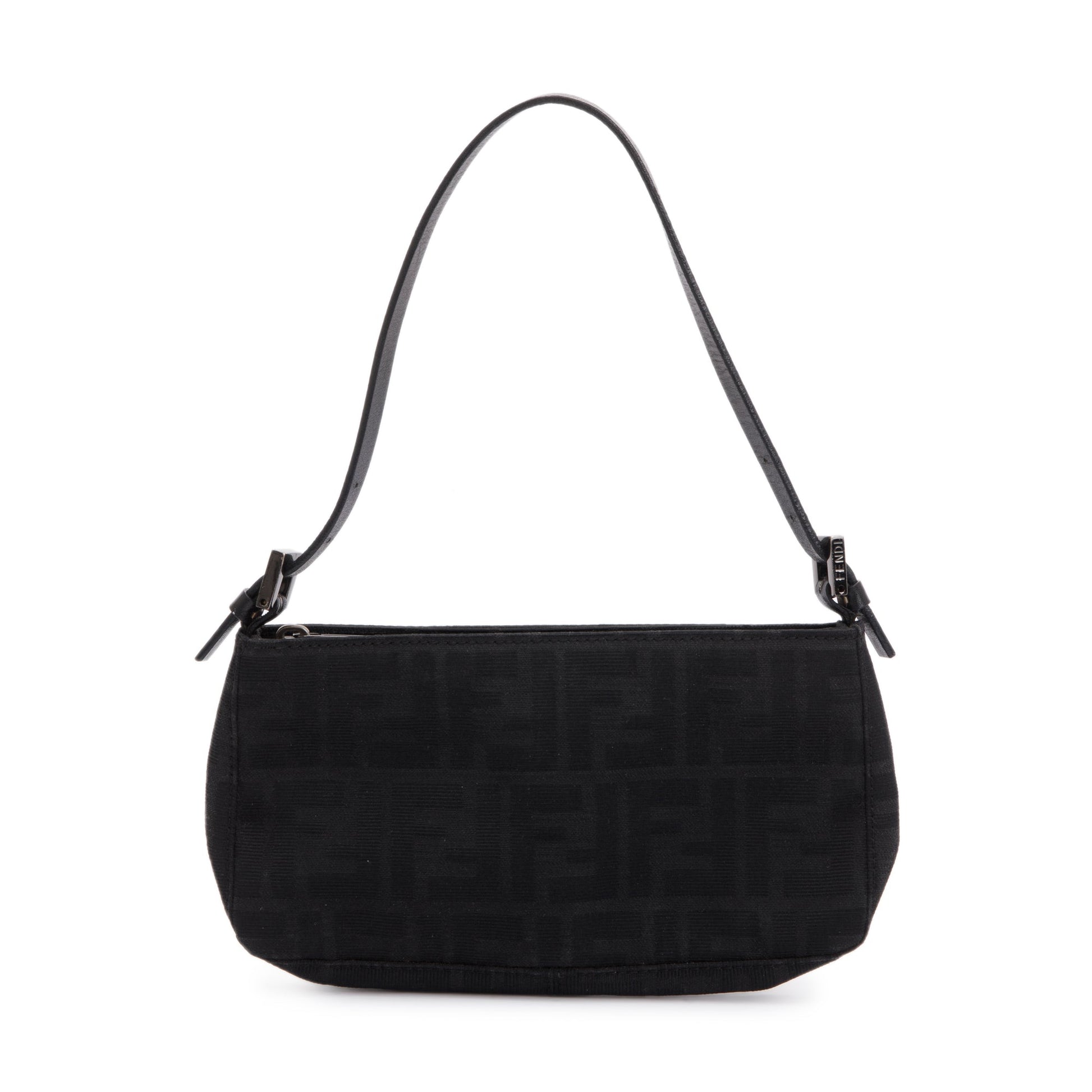 Fendi Ff Zucca Pochette Travel Bag Canvas Black