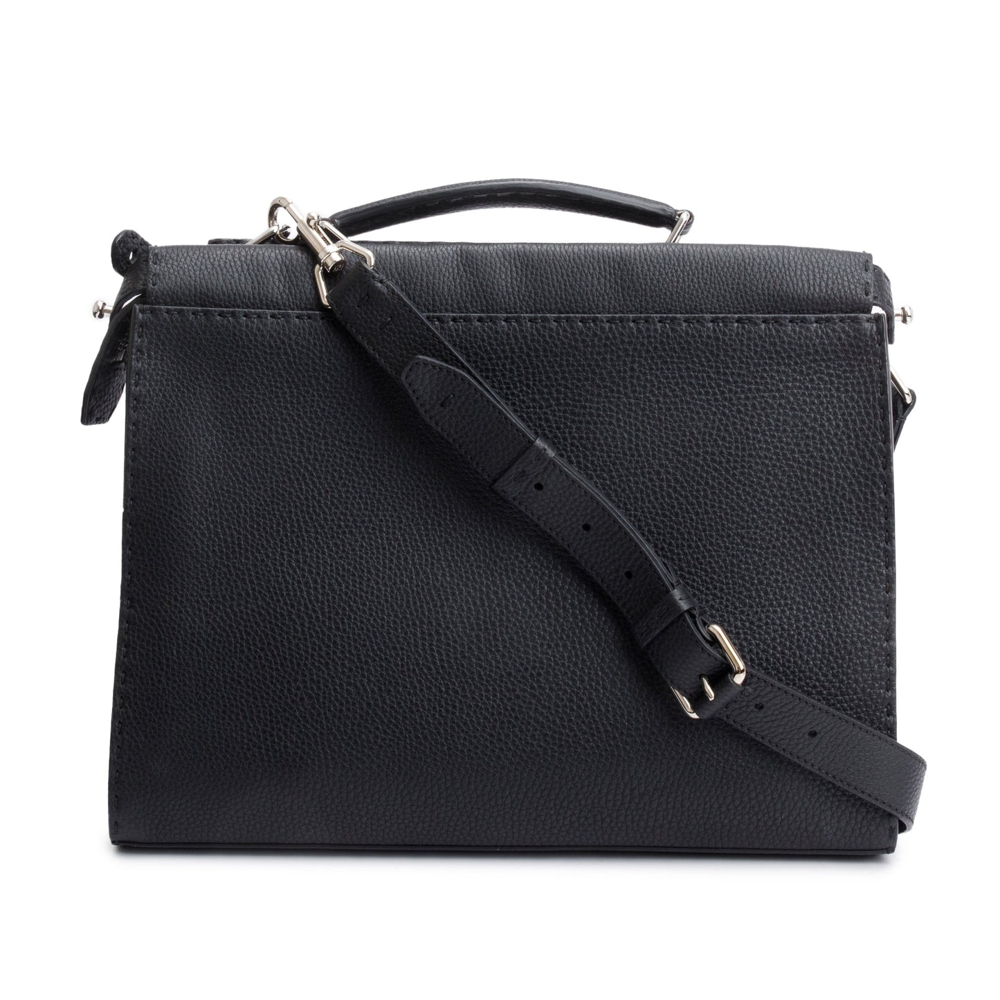 Fendi Selleria Monster Peekaboo Iseeu Briefcase Travel Bag Leather Black