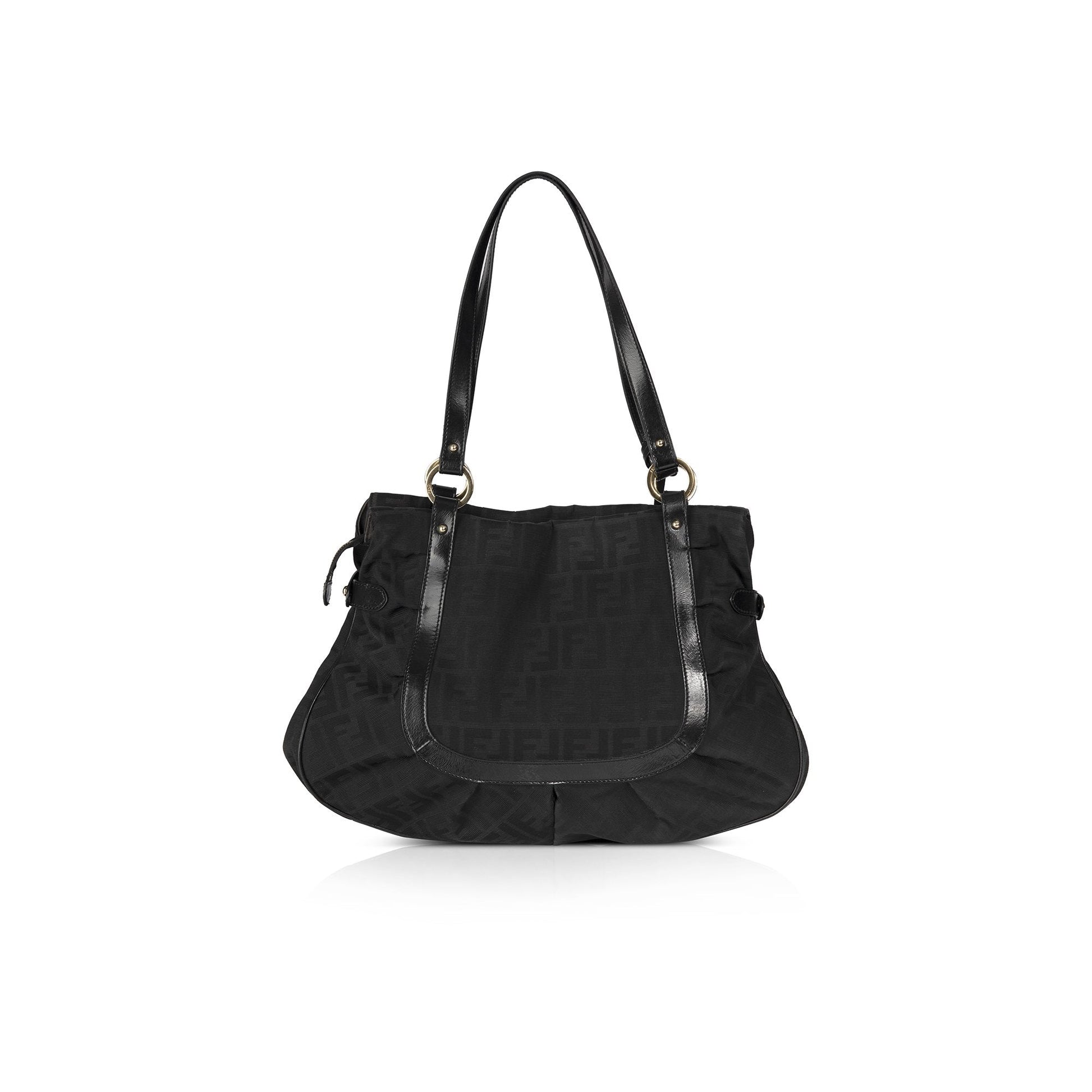 Fendi Zucca Chef Shoulder Bag Black Large
