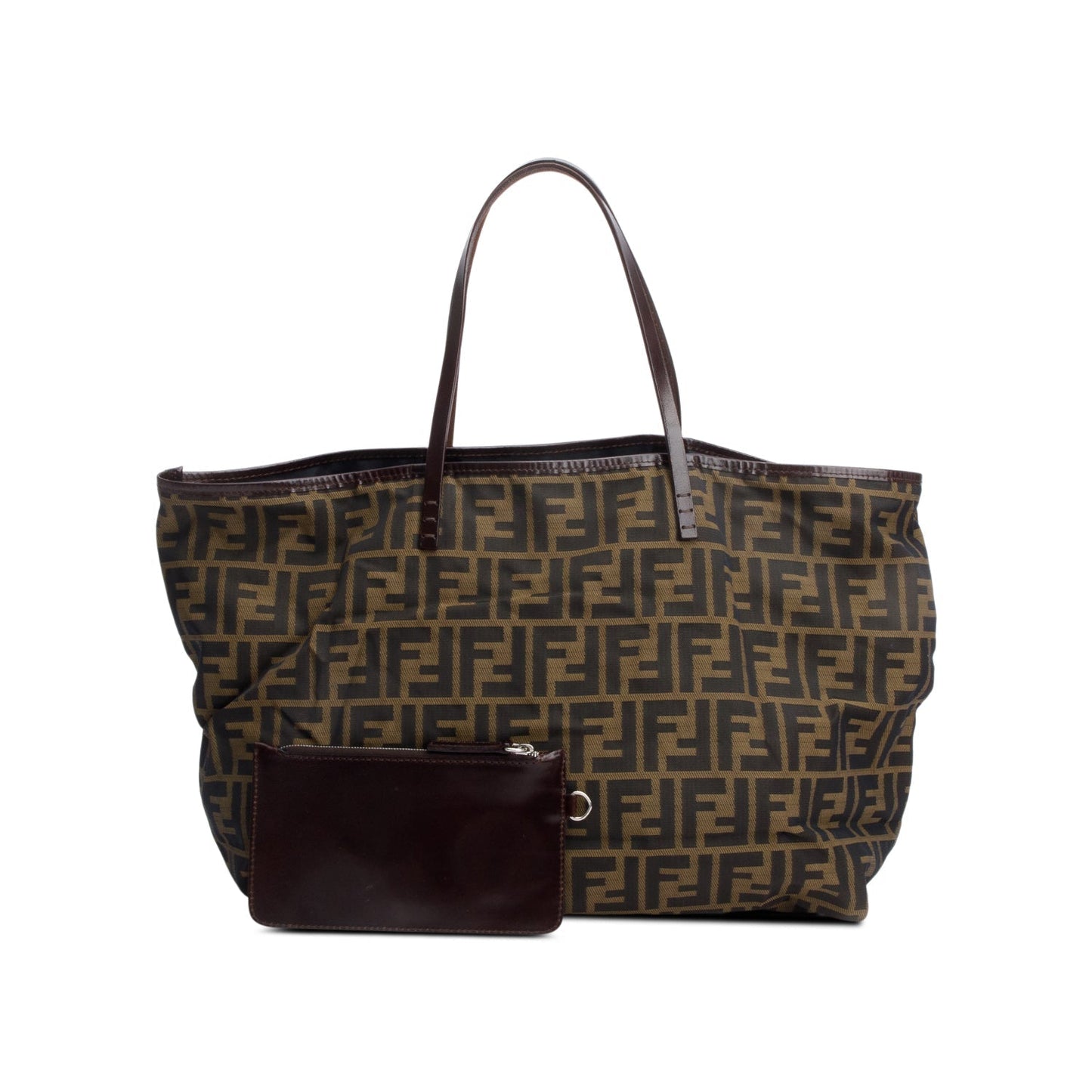 Fendi Ff Zucca Roll Tote Canvas Brown Tote Bag