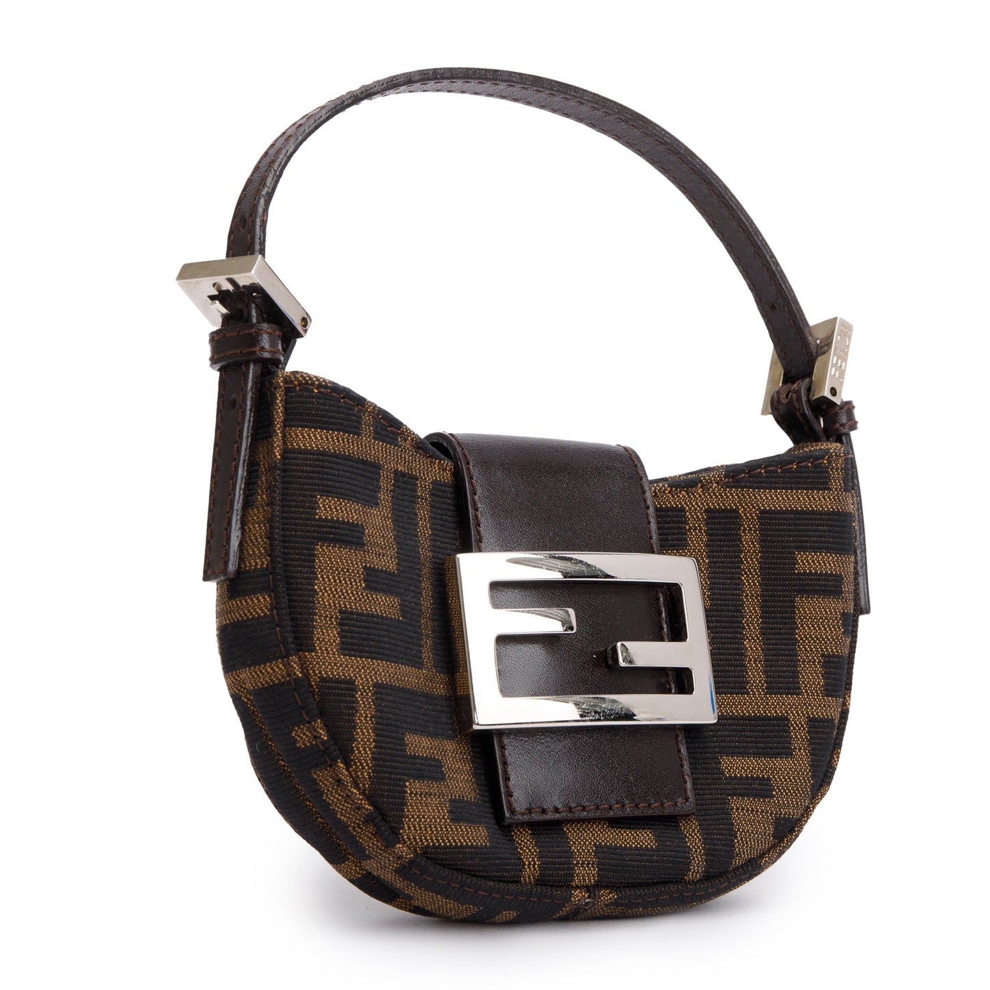 Fendi Ff Zucca Micro Baguette Hobo Brown Travel Bag