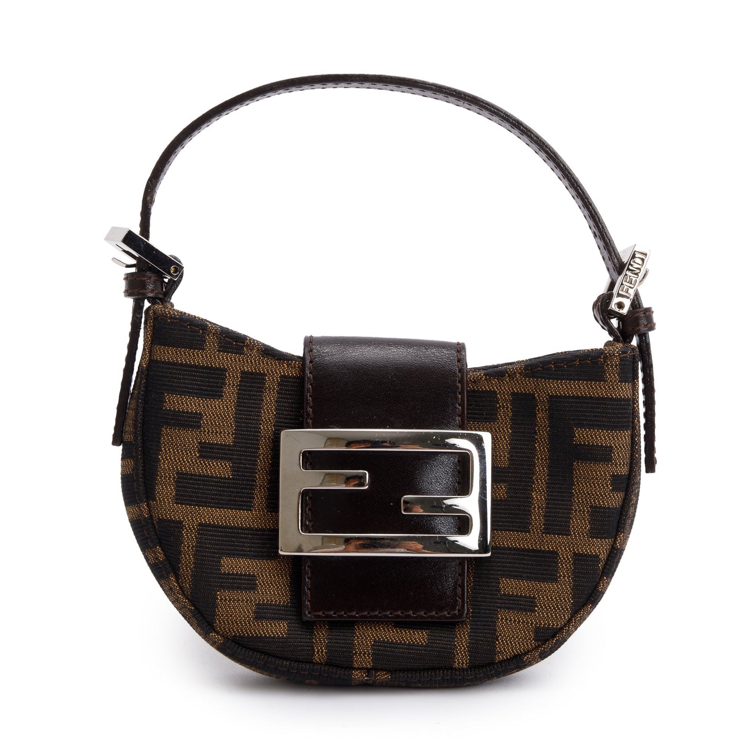 Fendi Ff Zucca Micro Baguette Hobo Brown Travel Bag