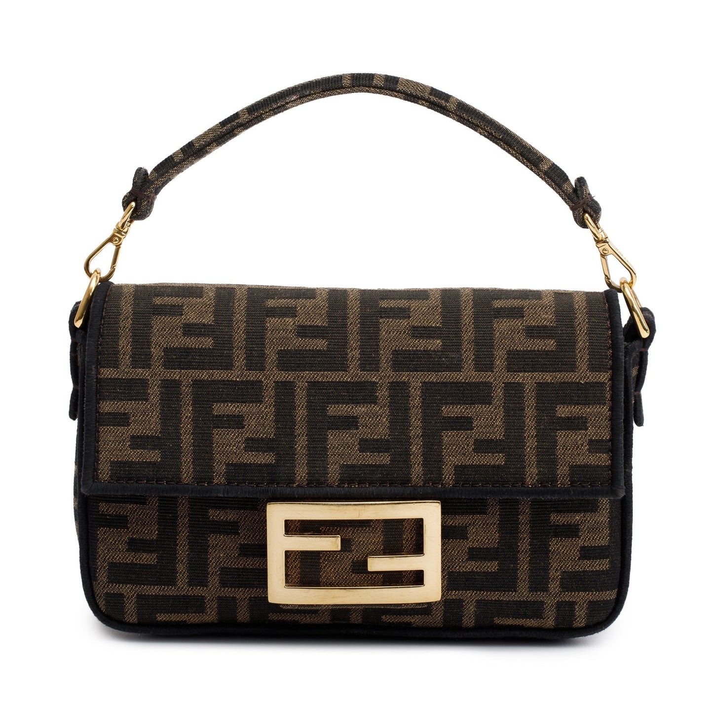 Fendi Ff Zucca Be Baguette Crossbody Brown Mini Crossbody Bag