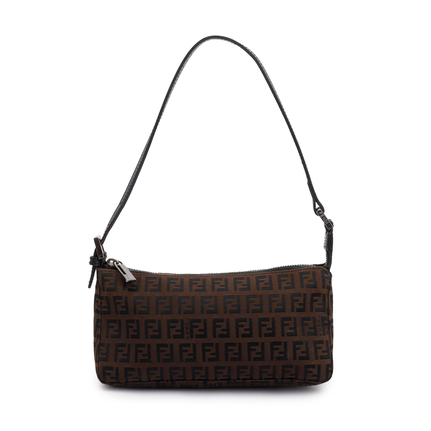Fendi Ff Zucchino Pochette Travel Bag Canvas Brown