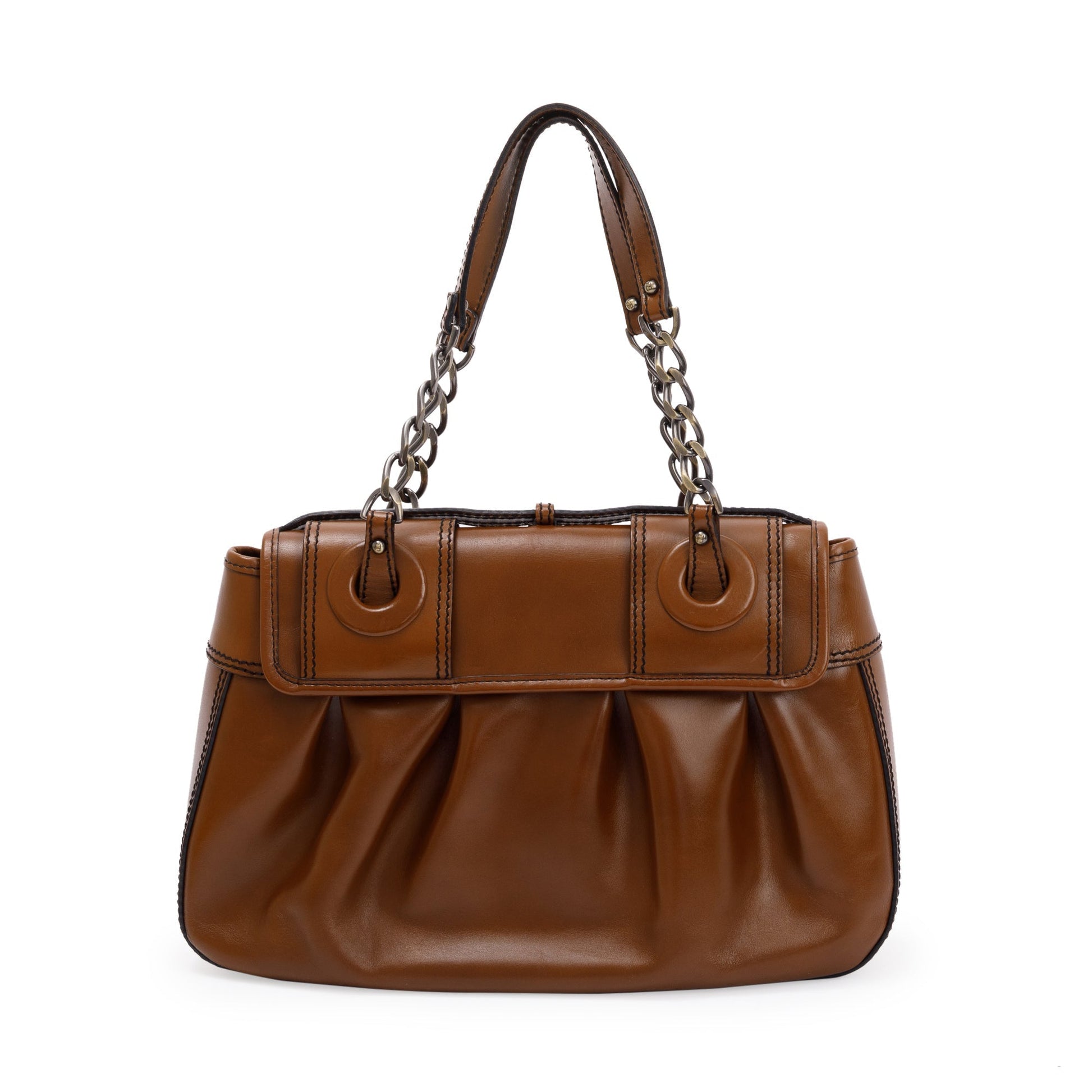Fendi Fendi Brown Leather B Bag 43562 Travel Bag