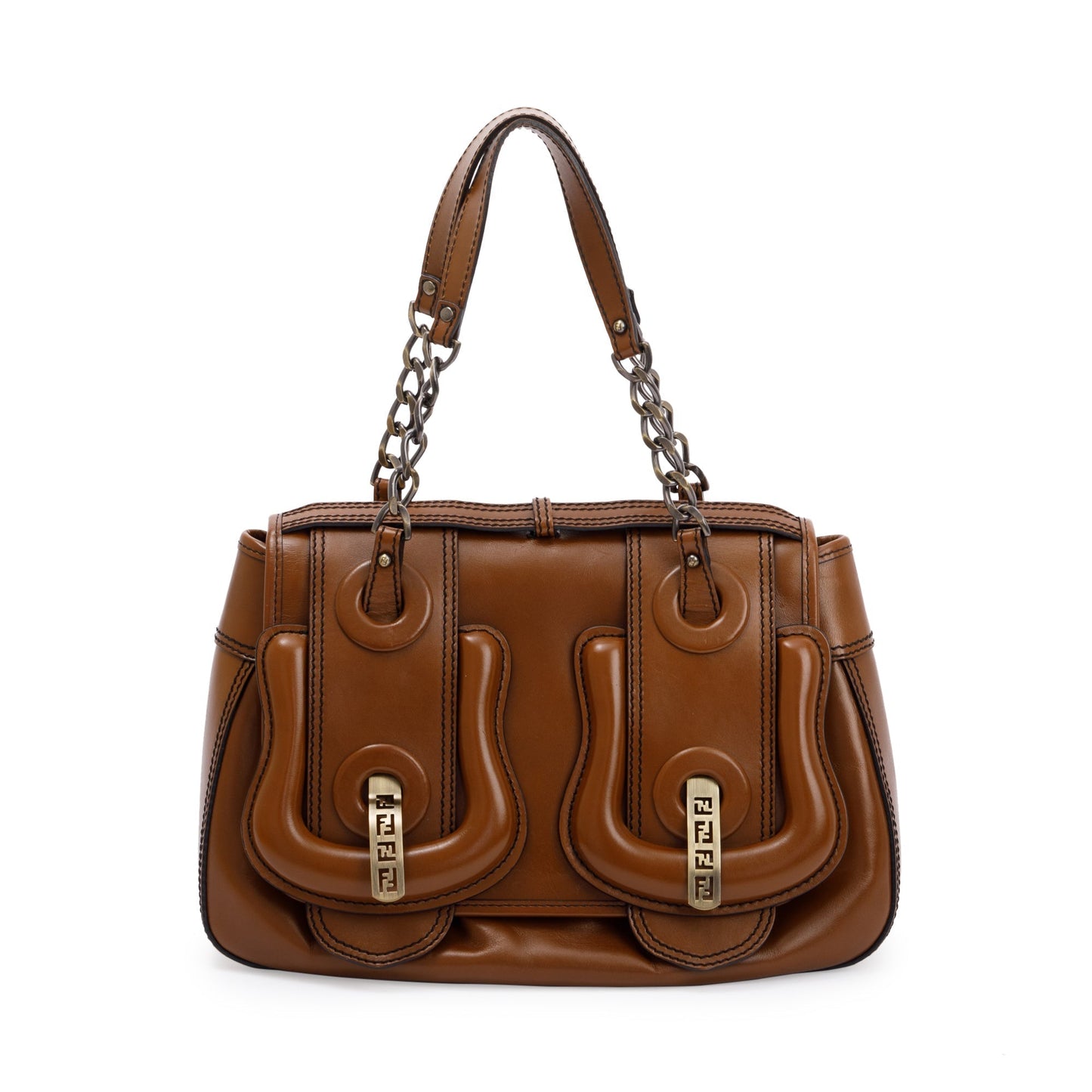 Fendi Fendi Brown Leather B Bag 43562 Travel Bag