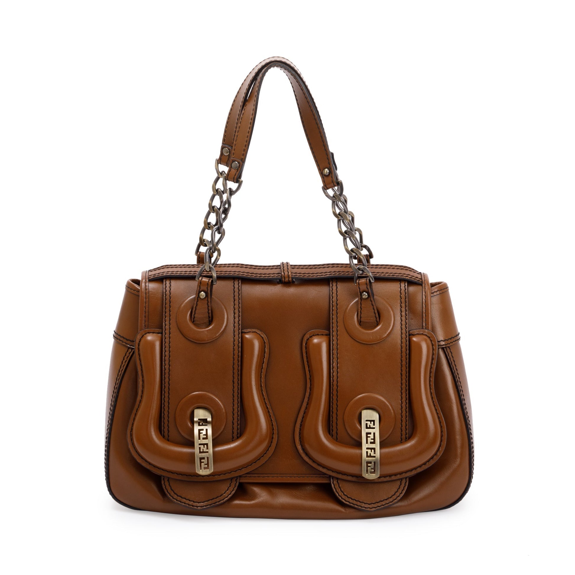 Fendi Fendi Brown Leather B Bag 43562 Travel Bag