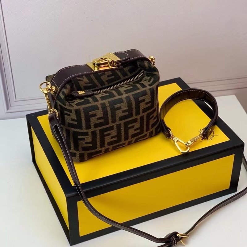 Fendi Lunch Box Bag Brown Travel Bag