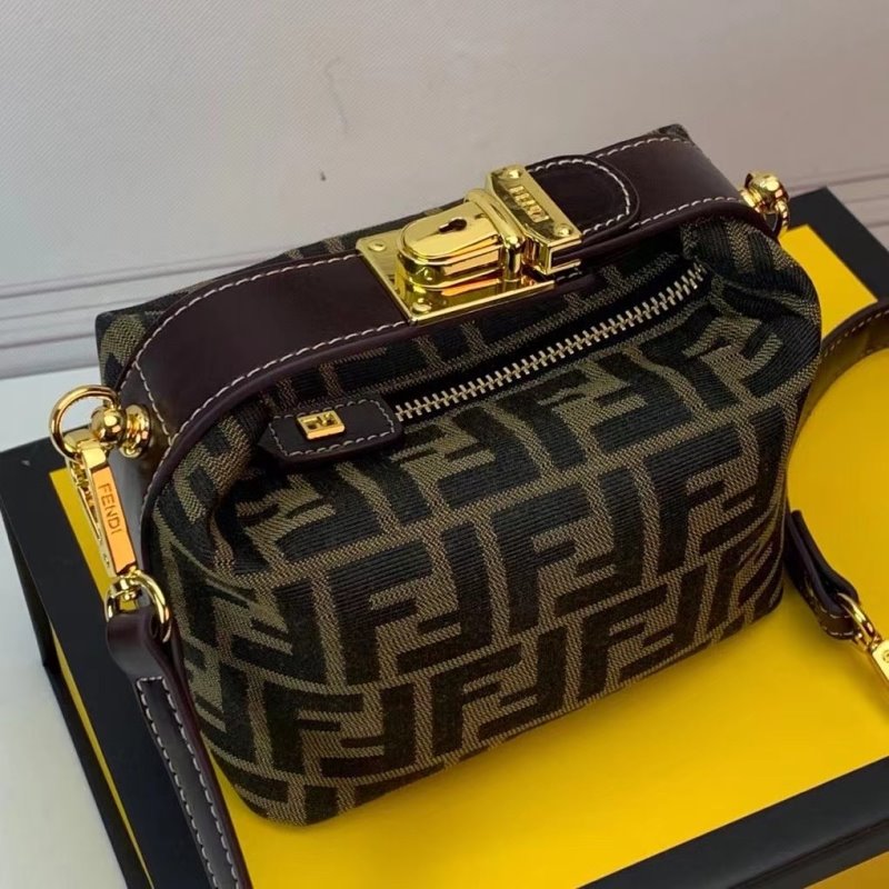 Fendi Lunch Box Bag Brown Travel Bag