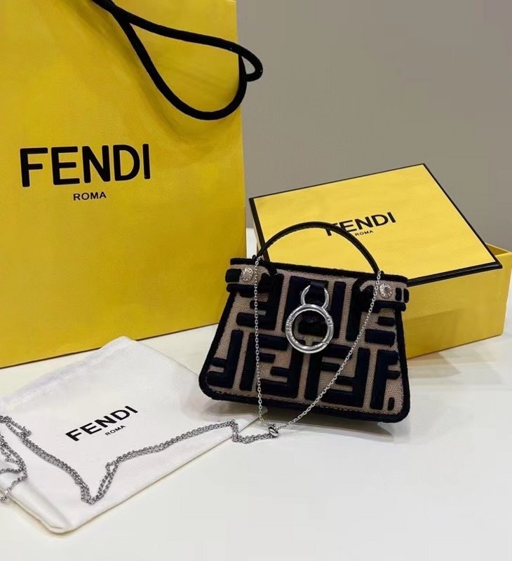 Fendi Peekaboo Bag Brown Mini Travel Bag Mini Bag Bfnd9943
