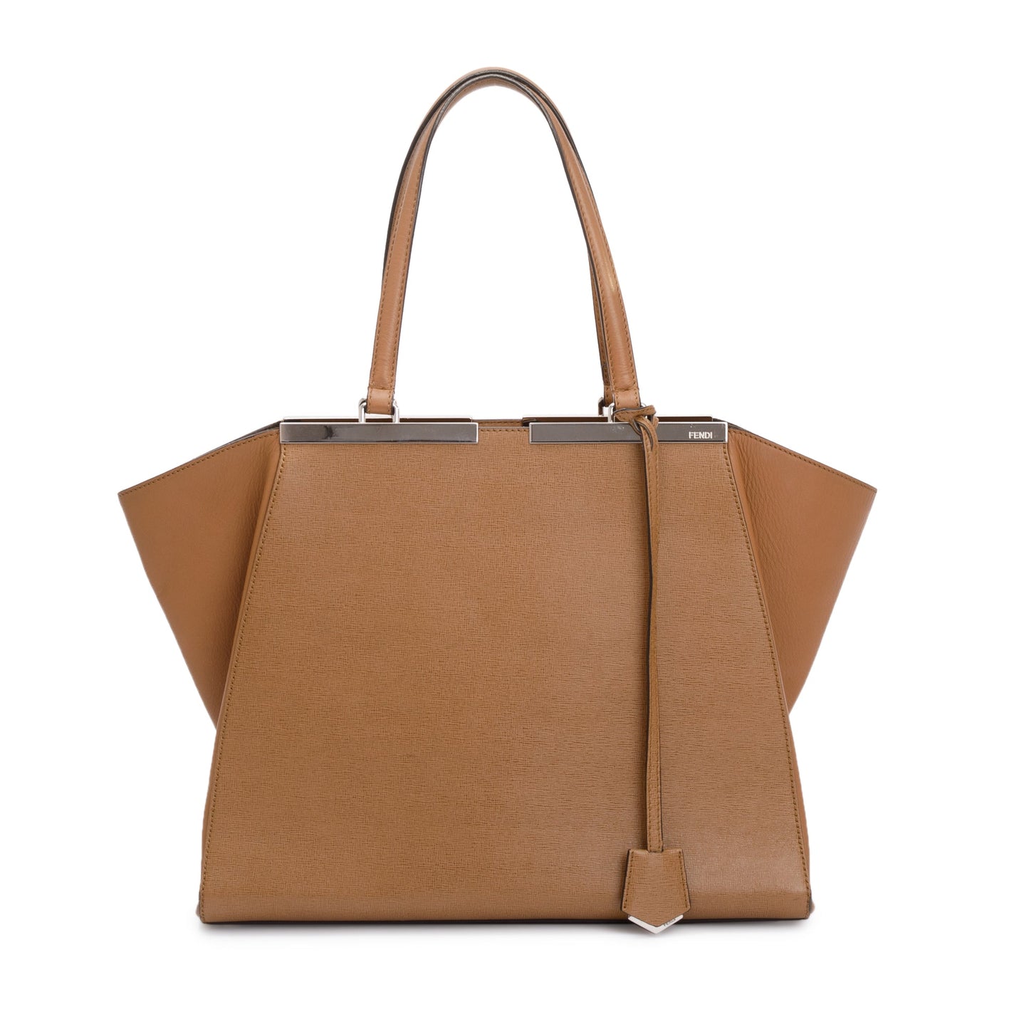 Fendi Vitello Elite 3Jours Tote Leather Brown Tote Bag