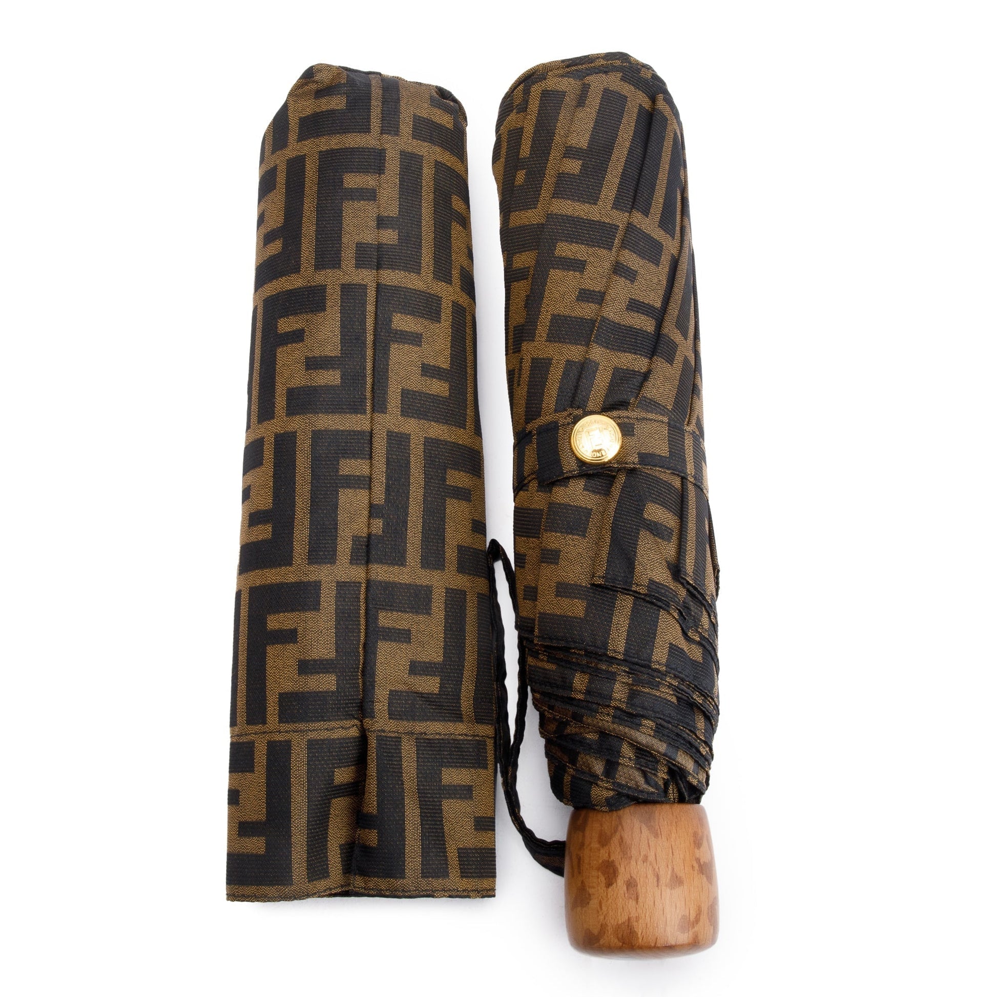 Fendi Zucca Ff Umbrella Travel Bag Nylon Brown