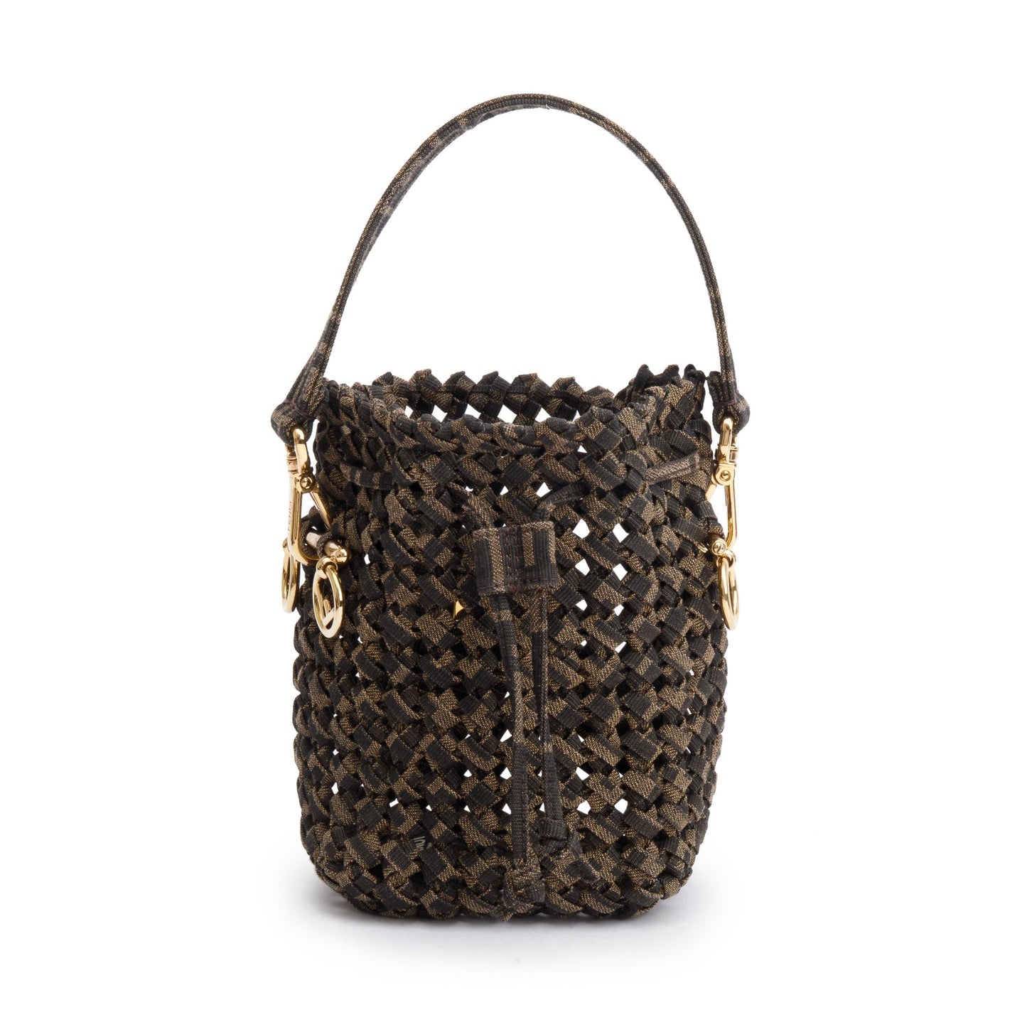 Fendi Zucca Interlace Mon Tresor Bucket Bag Canvas Brown