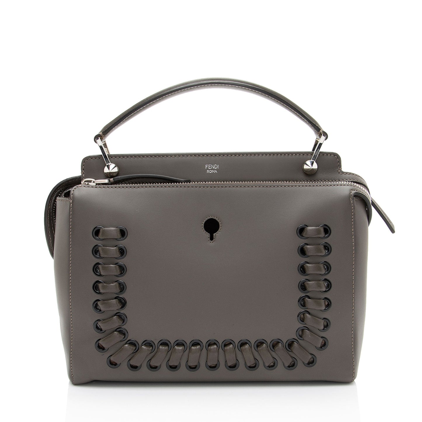 Fendi Calfskin Whipstitch Dotcom Satchel Medium Satchel Bag