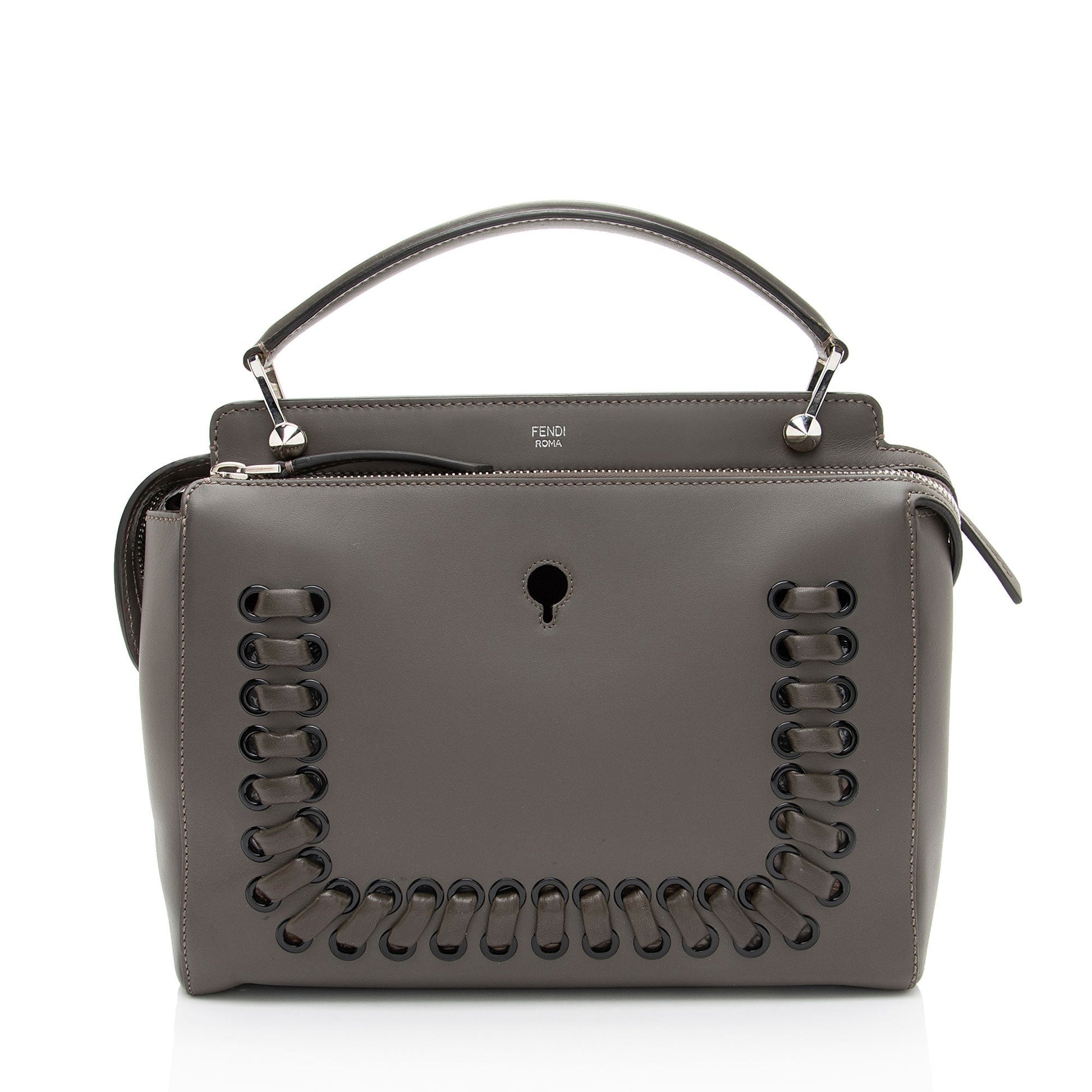 Fendi Calfskin Whipstitch Dotcom Satchel Medium Satchel Bag