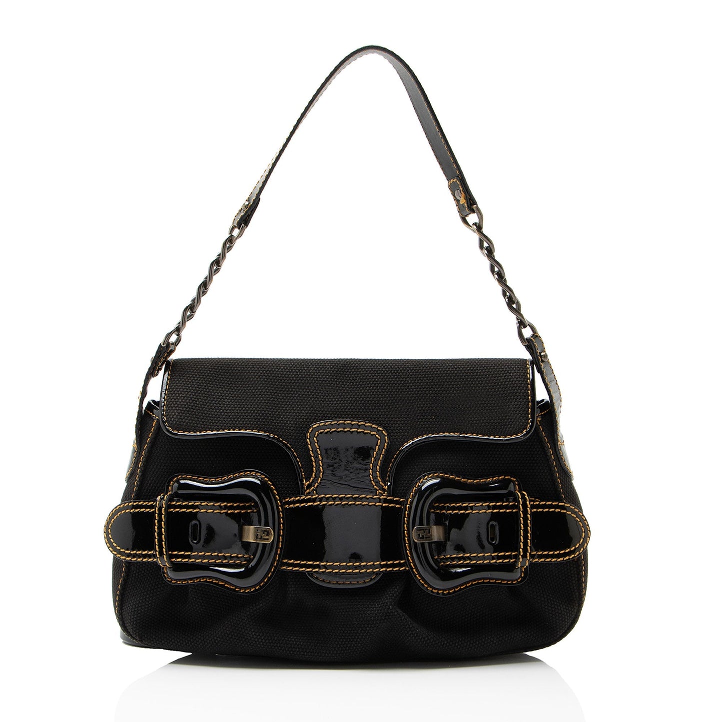 Fendi Bis Shoulder Bag Canvas