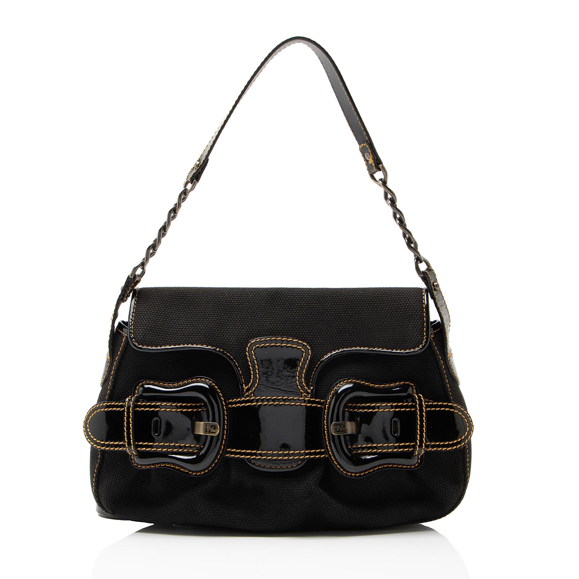Fendi Bis Shoulder Bag Canvas