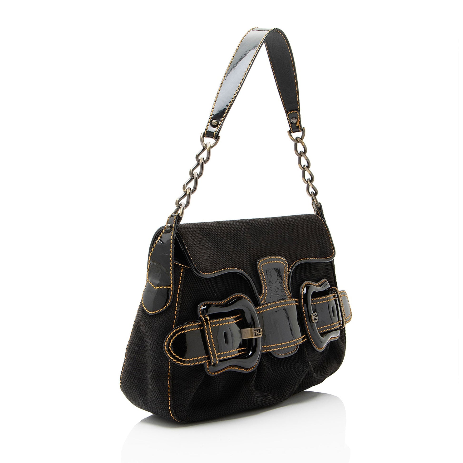 Fendi Bis Shoulder Bag Canvas
