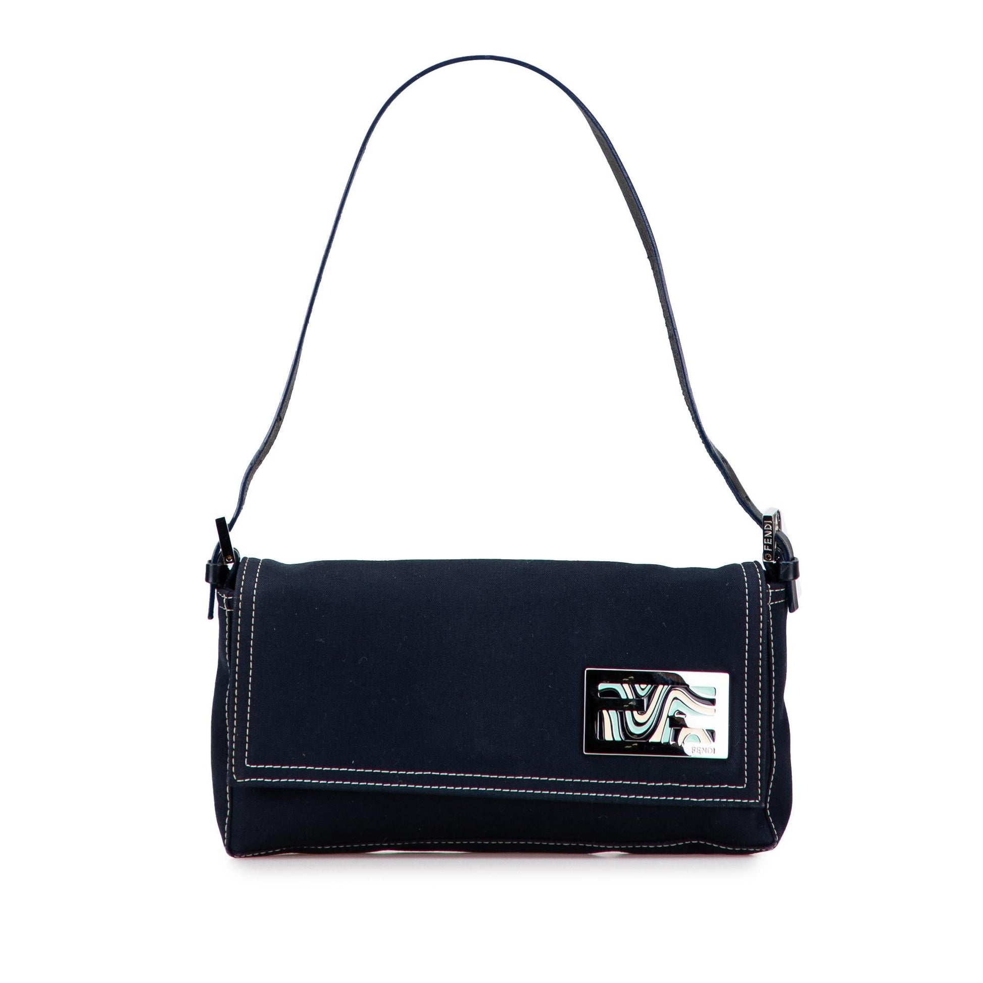 Fendi Ff Marble Baguette Shoulder Bag Canvas Baguette Shoulder Bag