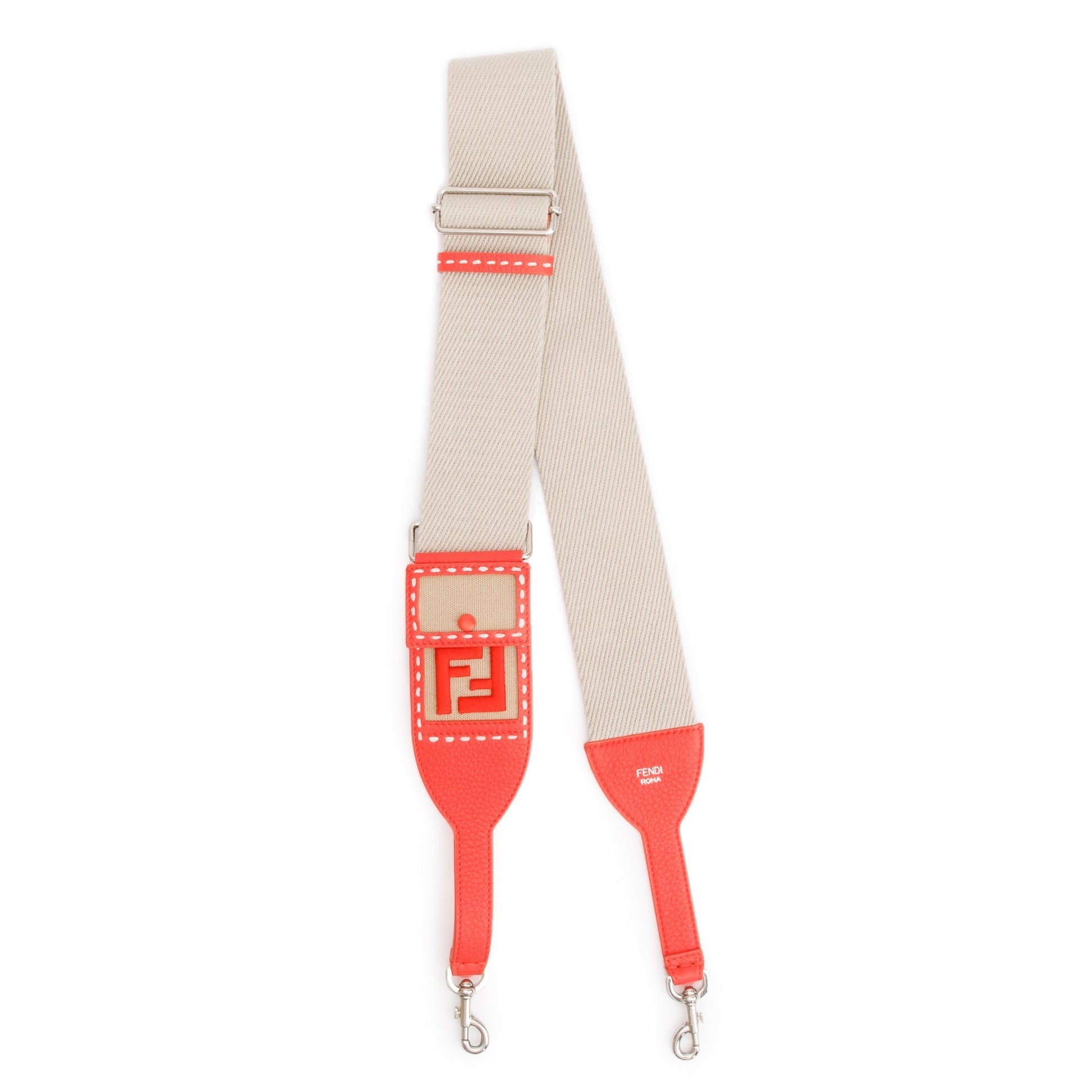 Fendi Shoulder Bag Strap Leather Canvas