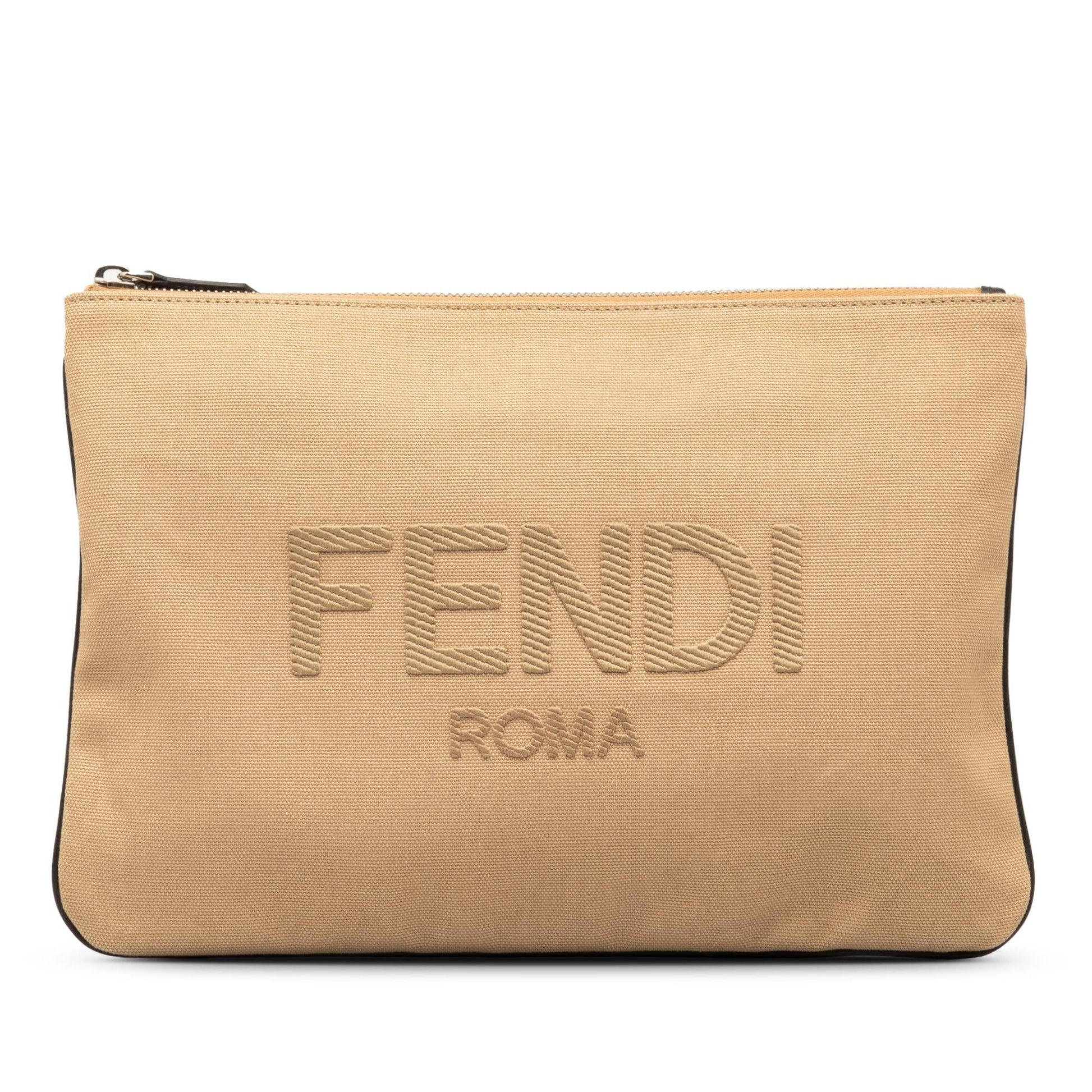 Fendi Roma Clutch Shg Ojp68F Canvas Clutch Bag