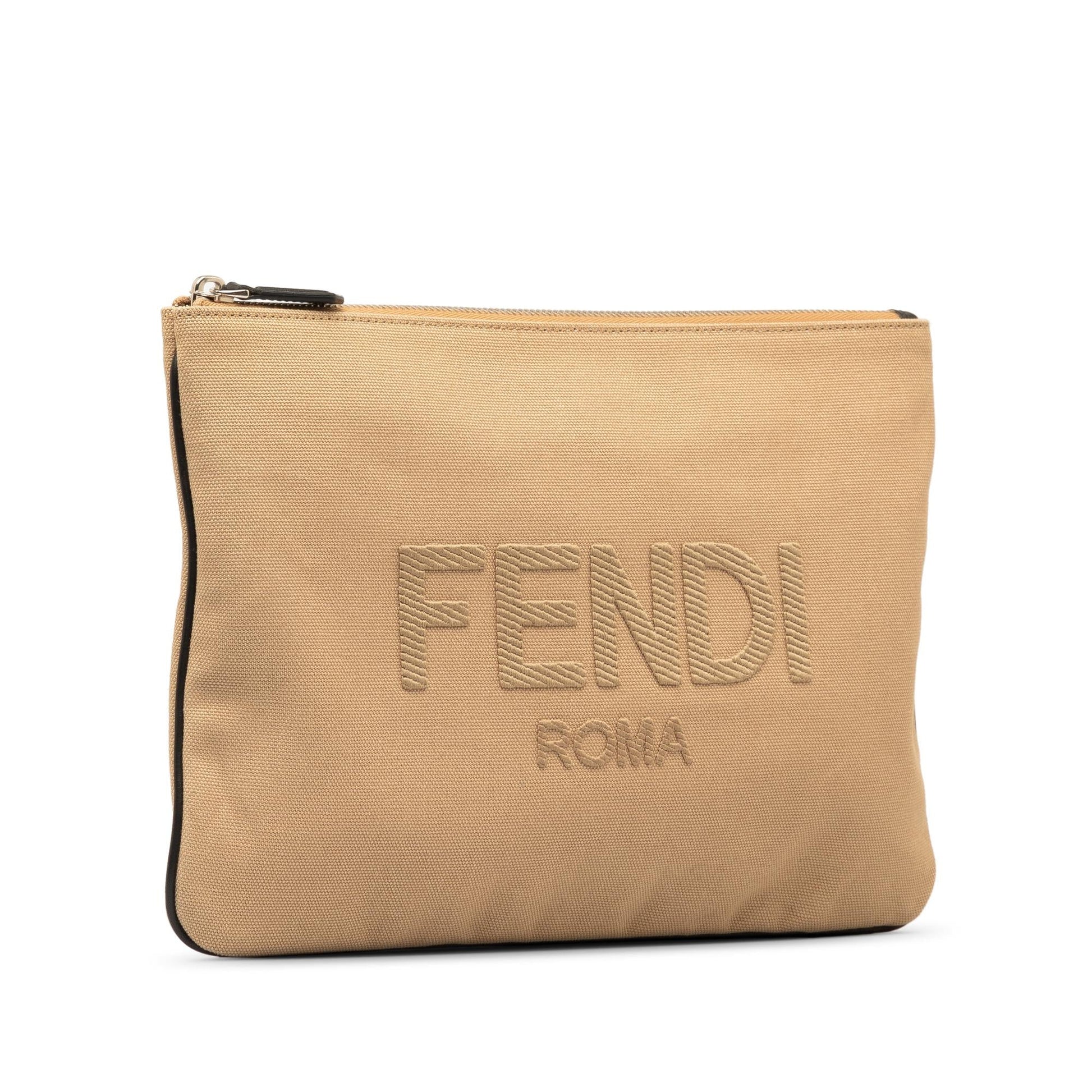 Fendi Roma Clutch Shg Ojp68F Canvas Clutch Bag